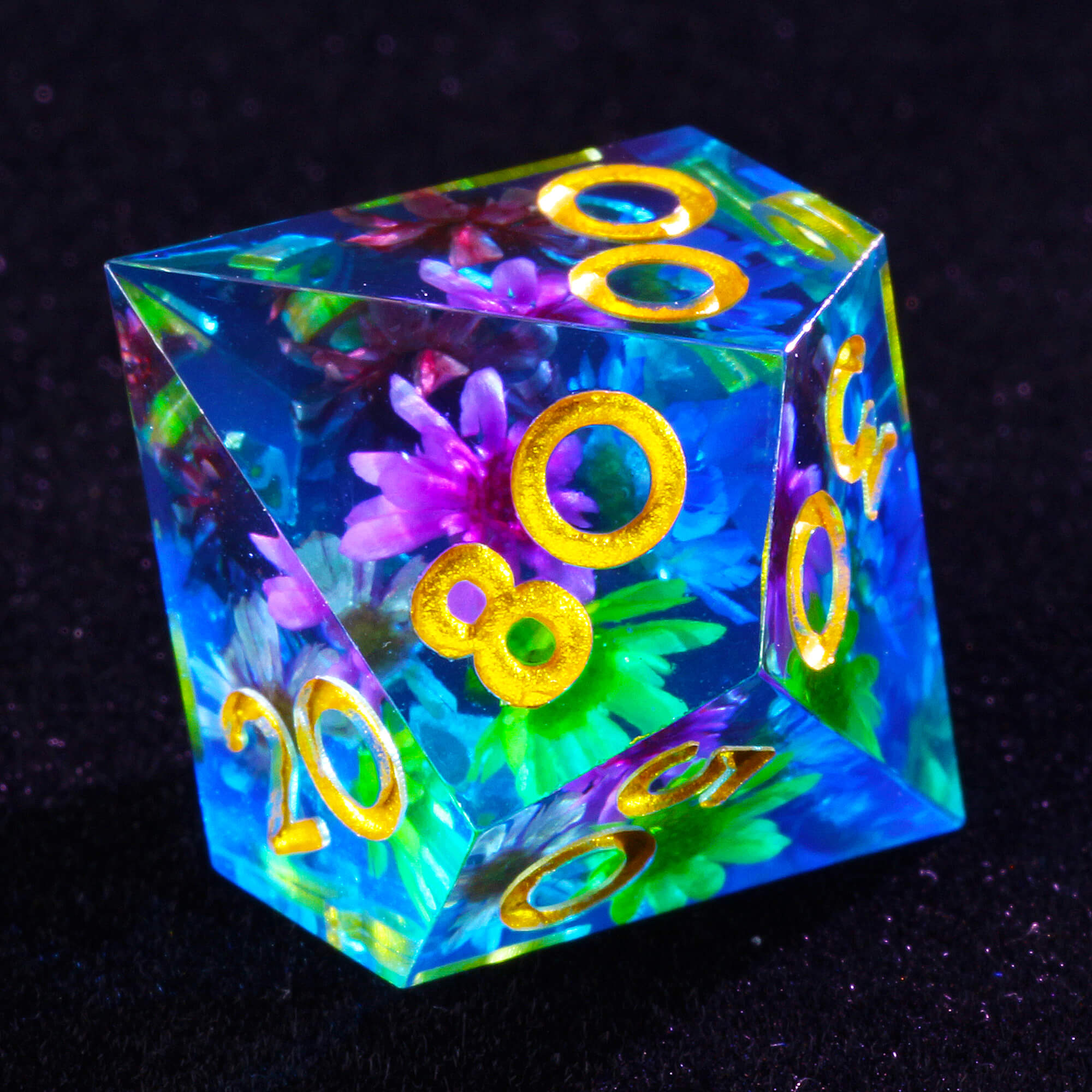 Gaming 7 Polyhedral Resin D&D Dice Sets Flower - Dice of Dragons