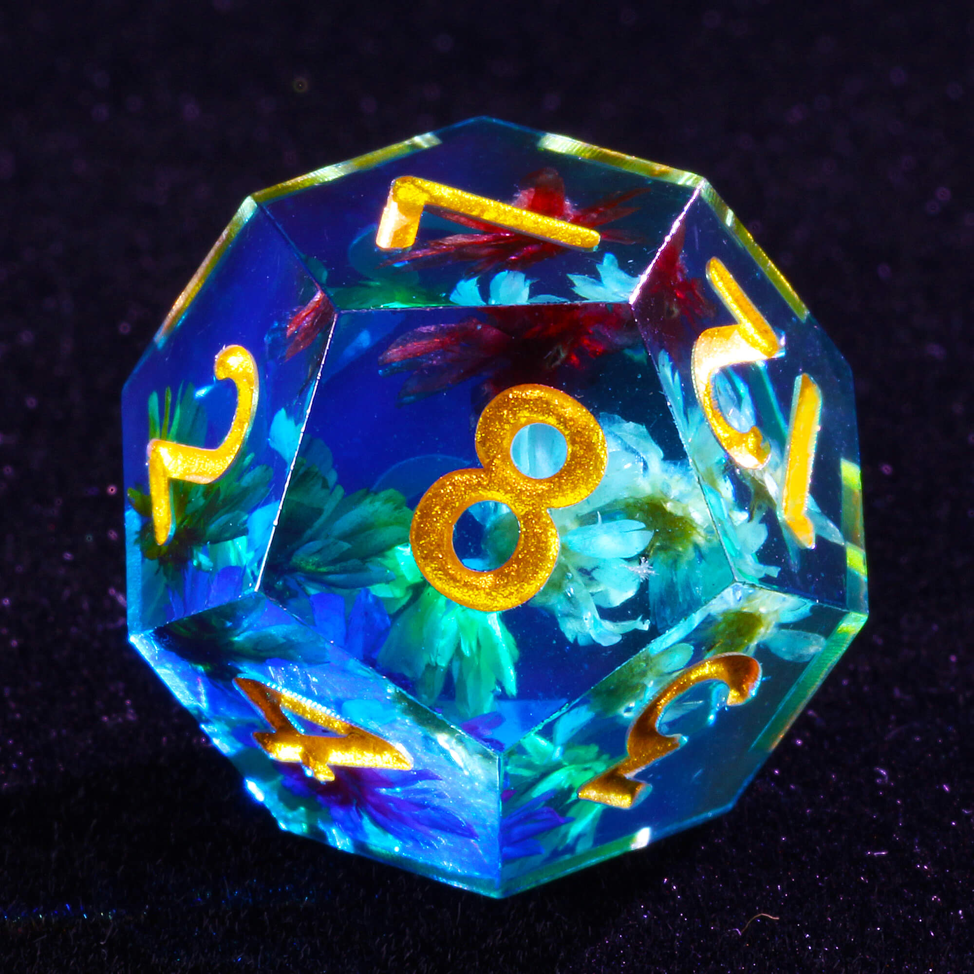 Gaming 7 Polyhedral Resin D&D Dice Sets Flower - Dice of Dragons