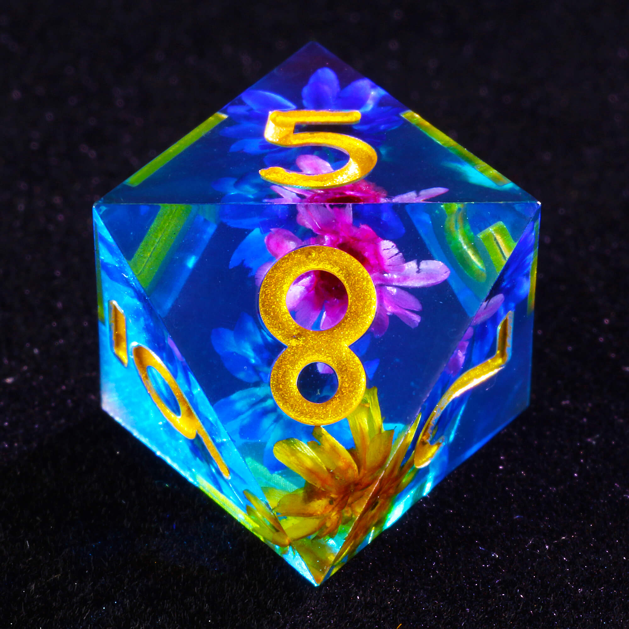 Gaming 7 Polyhedral Resin D&D Dice Sets Flower - Dice of Dragons