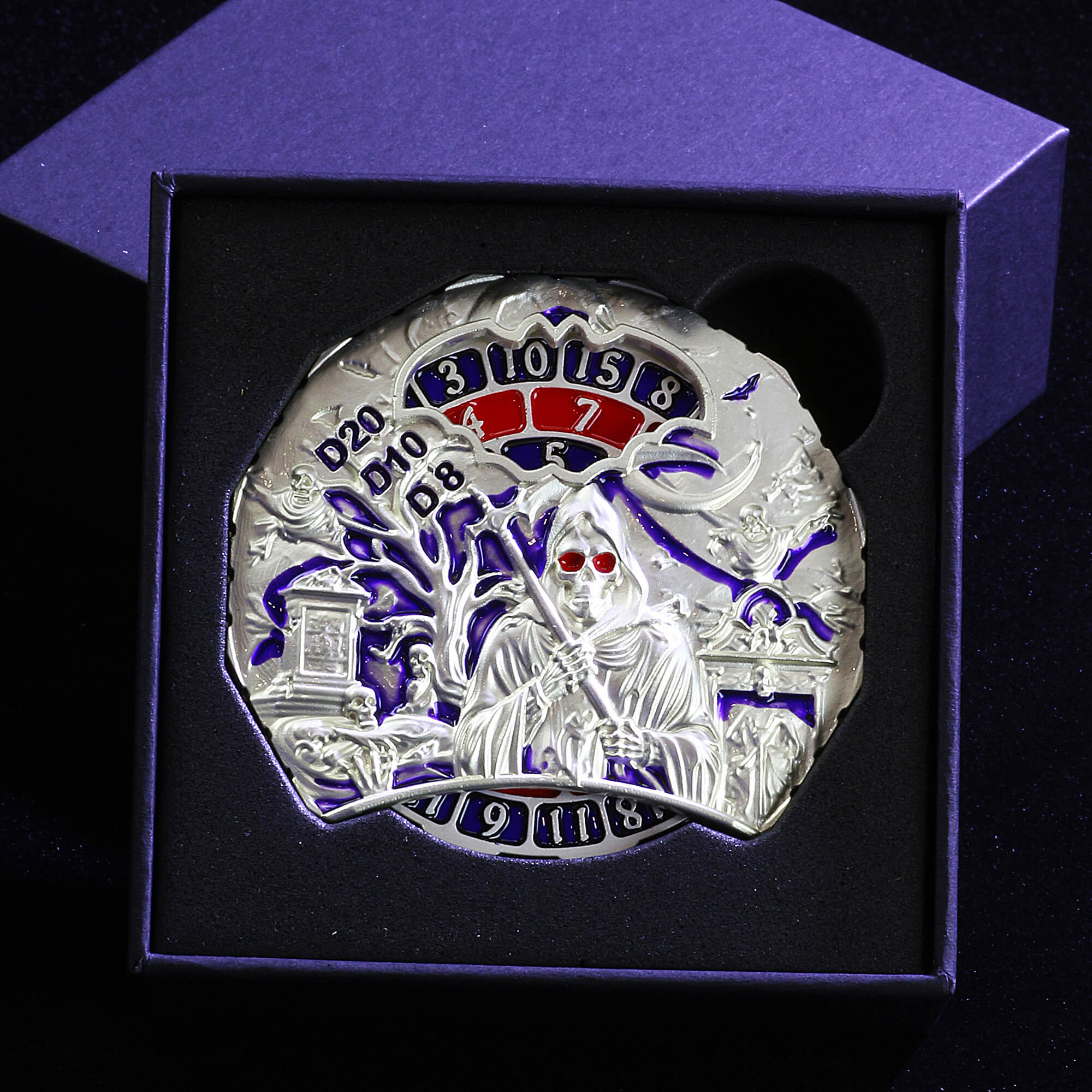 Ghost 7 in 1 Roulette Metal DND Dice Fidget Spinner Gyroid Dice - Dice of Dragons