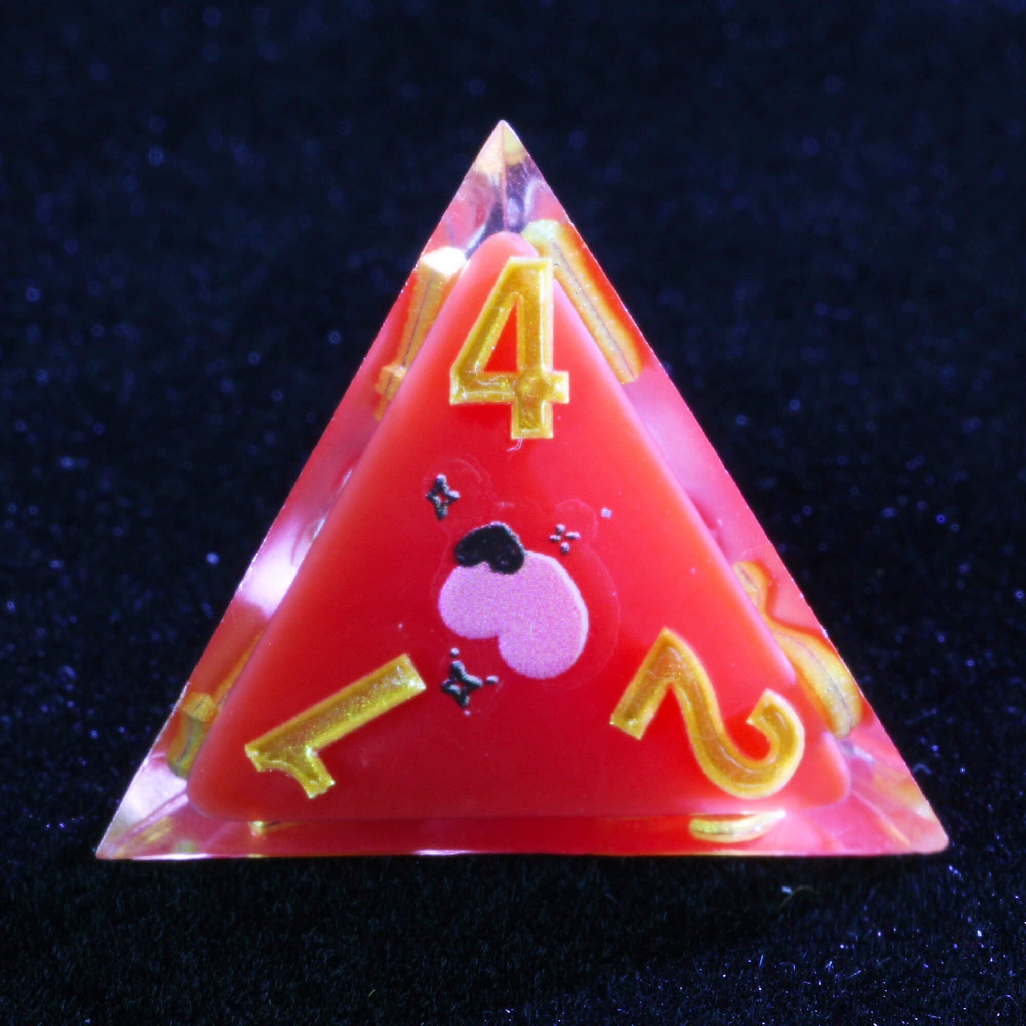 Good 7 Polyhedral Resin Dice Sets D and D Cat Red - Dice of Dragons