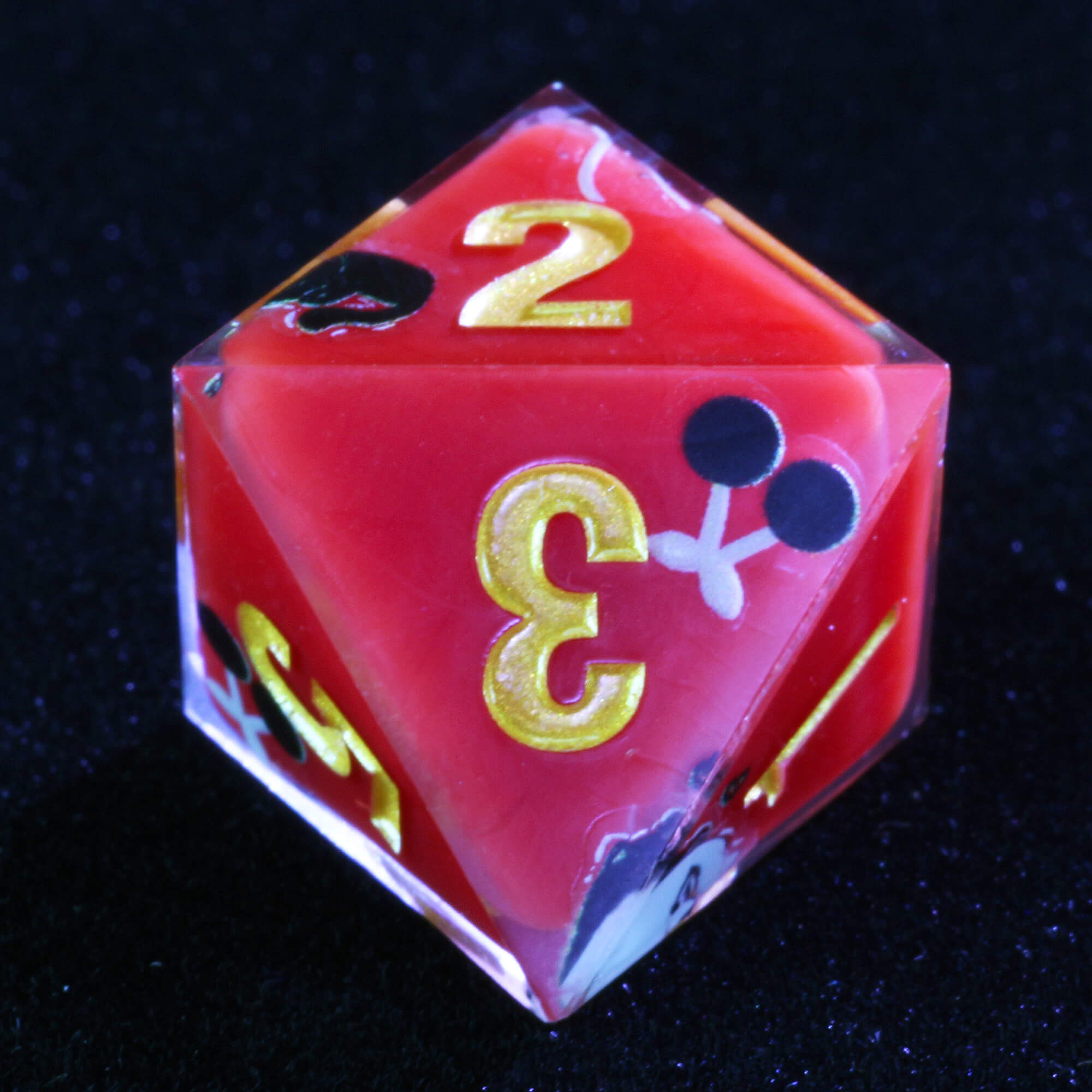 Good 7 Polyhedral Resin Dice Sets D and D Cat Red - Dice of Dragons
