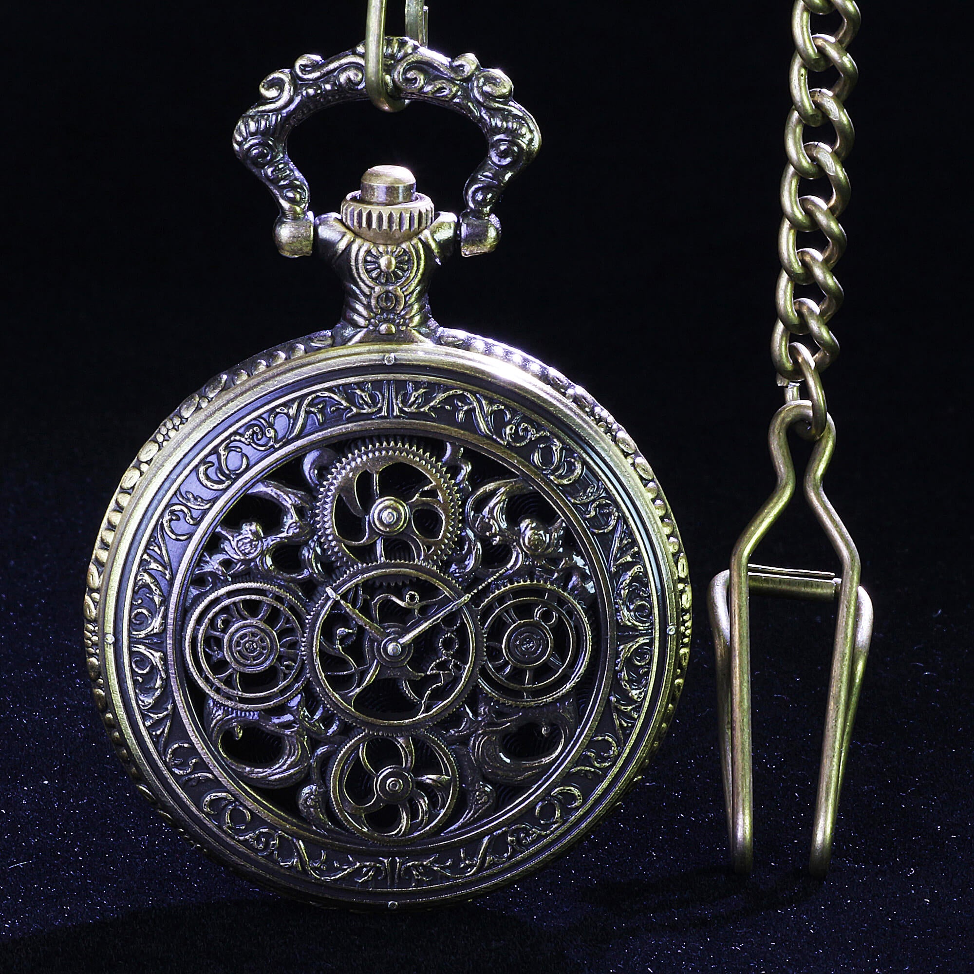Hollow Gear Mini Polyhedral Metal DnD Dice Sets with Pocket Watch Shell Case - Dice of Dragons
