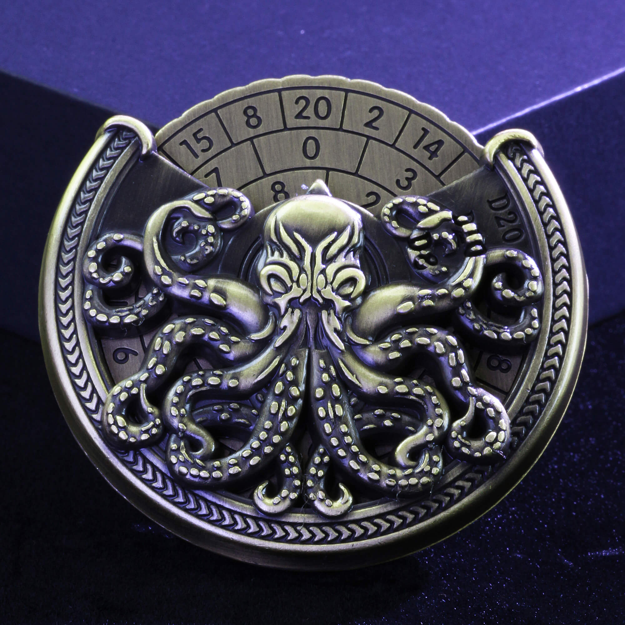 Hollow Octopus 7 in 1 Roulette Metal DND Dice Fidget Spinner Gyroid Dice - Dice of Dragons