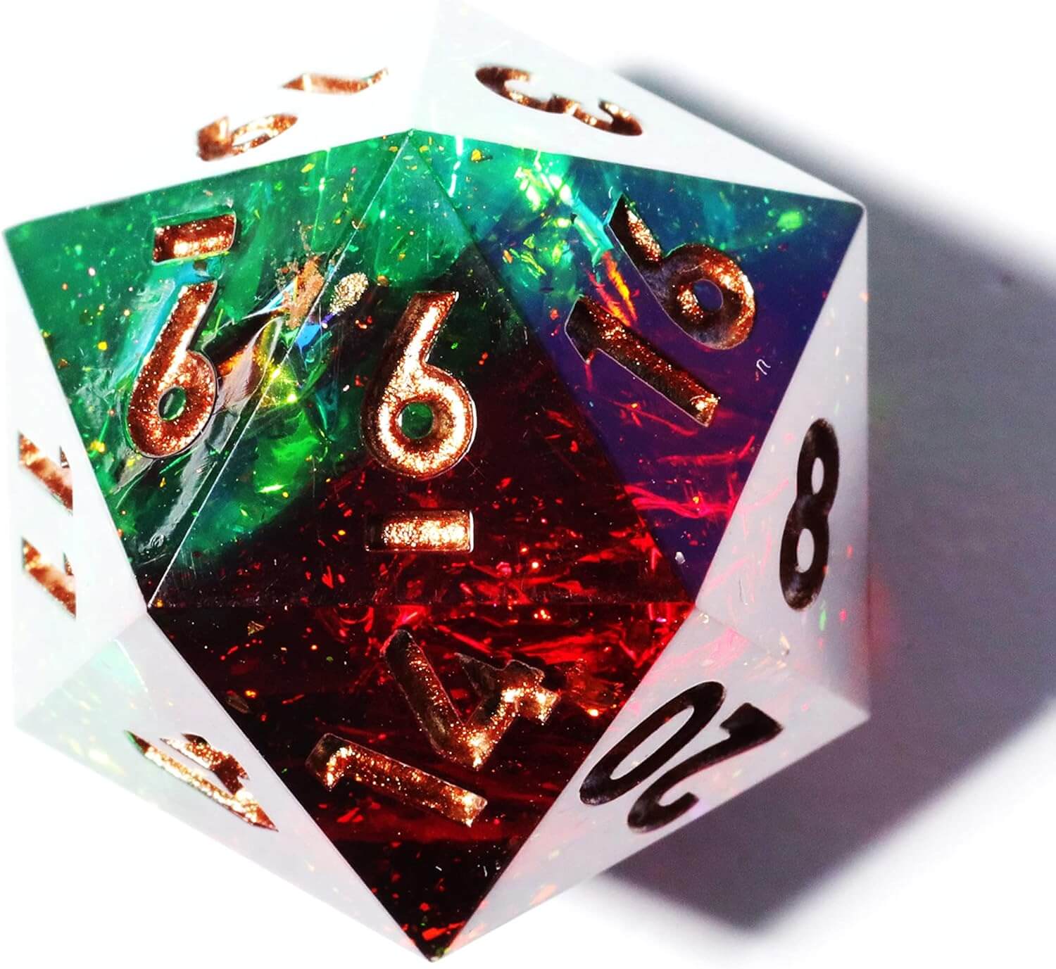 Jungle Fire Polyhedral Resin 7-Piece D&D Dice Set - Dice of Dragons