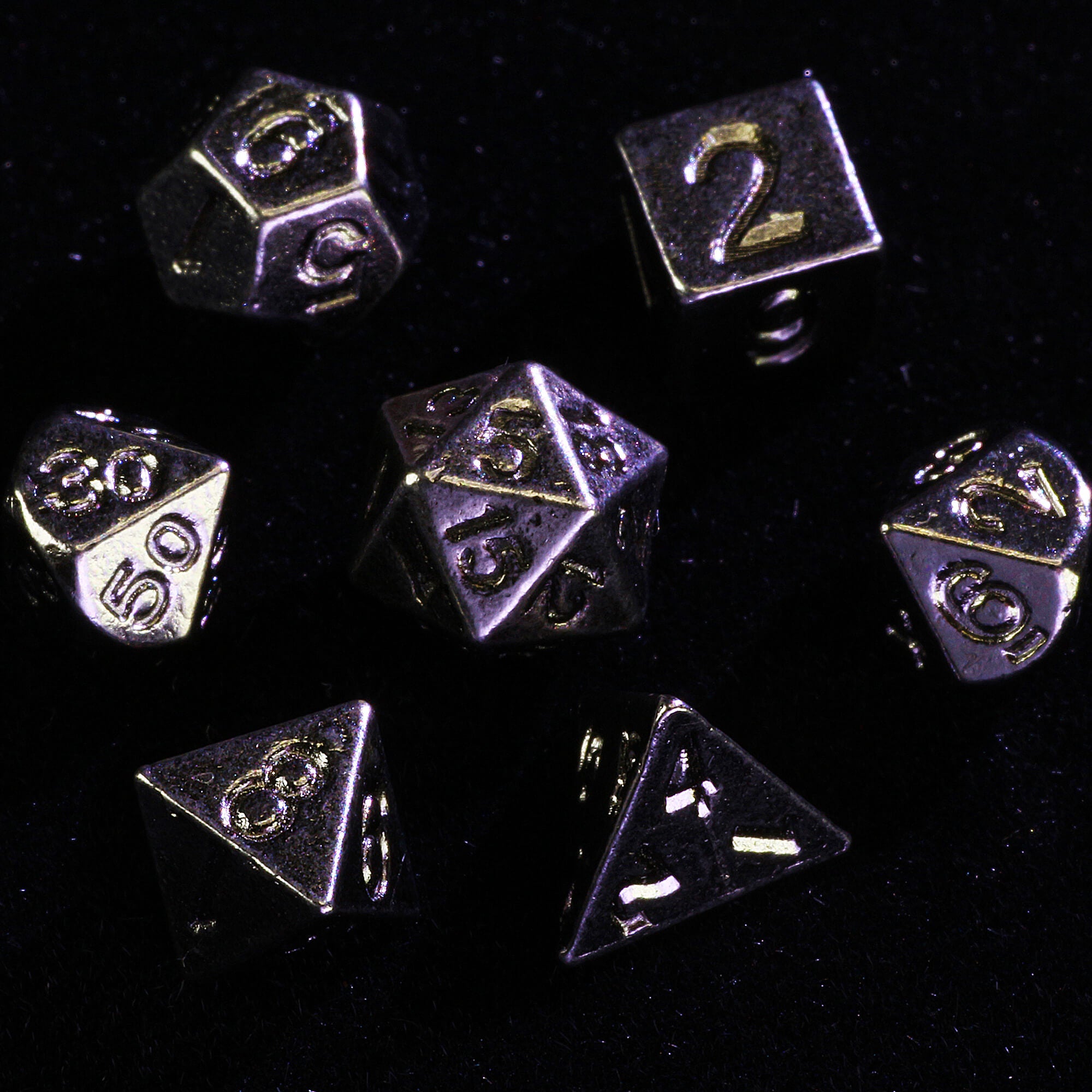 Time Gear Mini Polyhedral Metal DD Dice Set with Pocket Watch Shell Case - Dice of Dragons