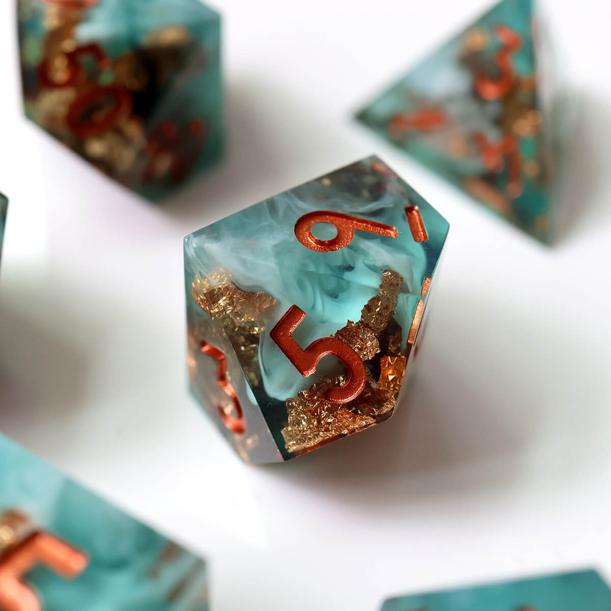 Moonlit Shadow DND Dice Set 7-Piece Sharp Edge - Dice of Dragons