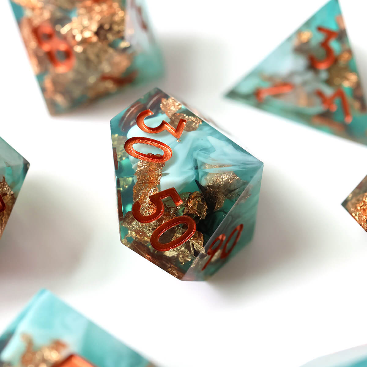 Moonlit Shadow DND Dice Set 7-Piece Sharp Edge - Dice of Dragons