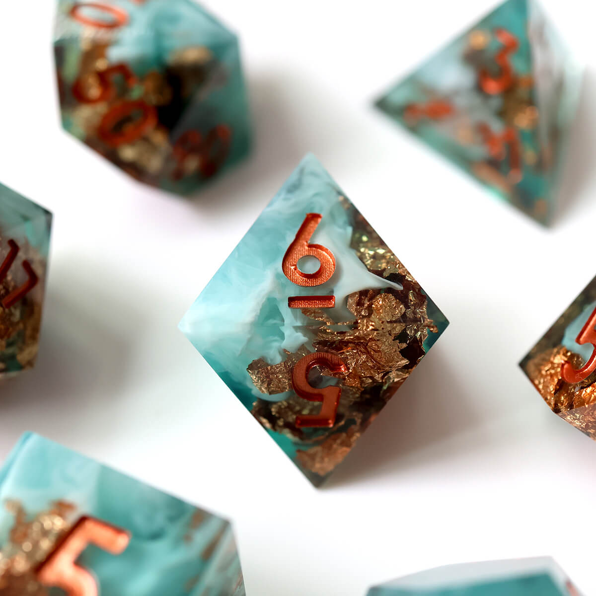 Moonlit Shadow DND Dice Set 7-Piece Sharp Edge - Dice of Dragons