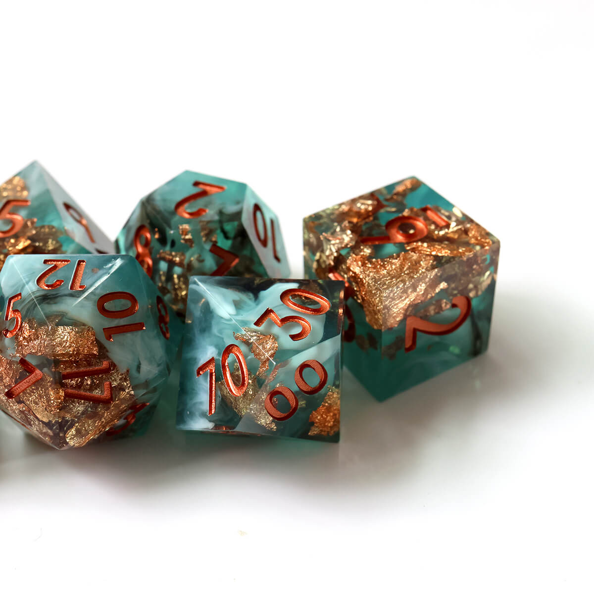 Moonlit Shadow DND Dice Set 7-Piece Sharp Edge - Dice of Dragons