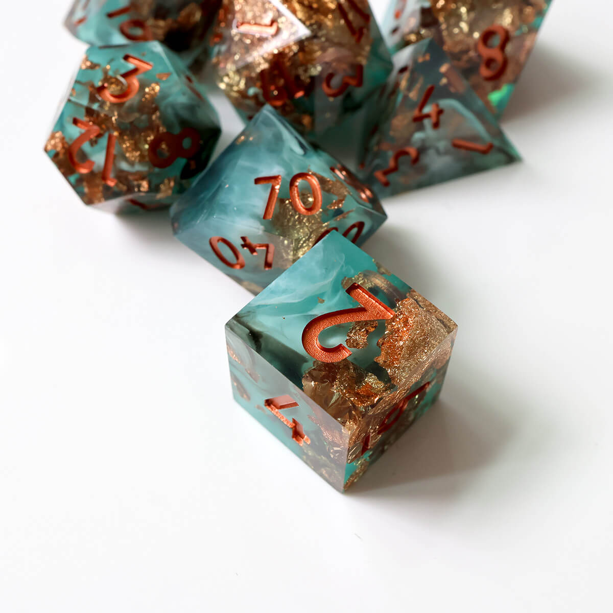 Moonlit Shadow DND Dice Set 7-Piece Sharp Edge - Dice of Dragons