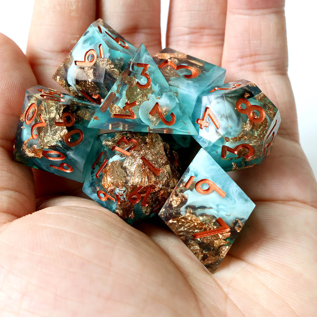 Moonlit Shadow DND Dice Set 7-Piece Sharp Edge - Dice of Dragons
