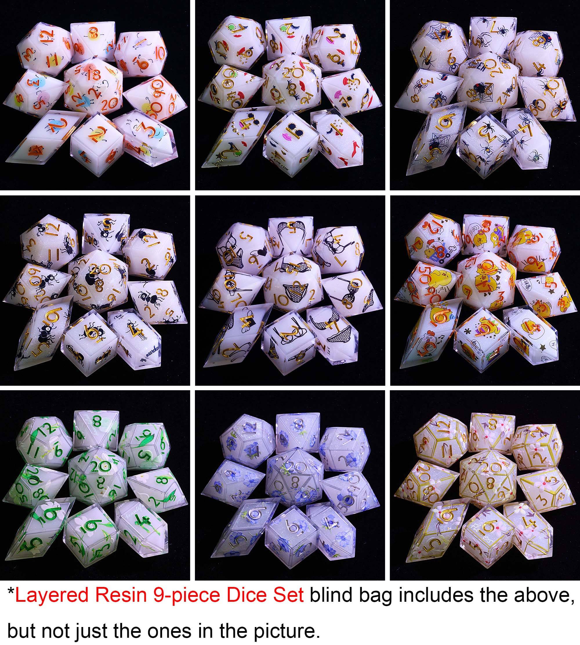 Mystery 9-piece Handmade D&D Dice Set Blind Box - Dice of Dragons