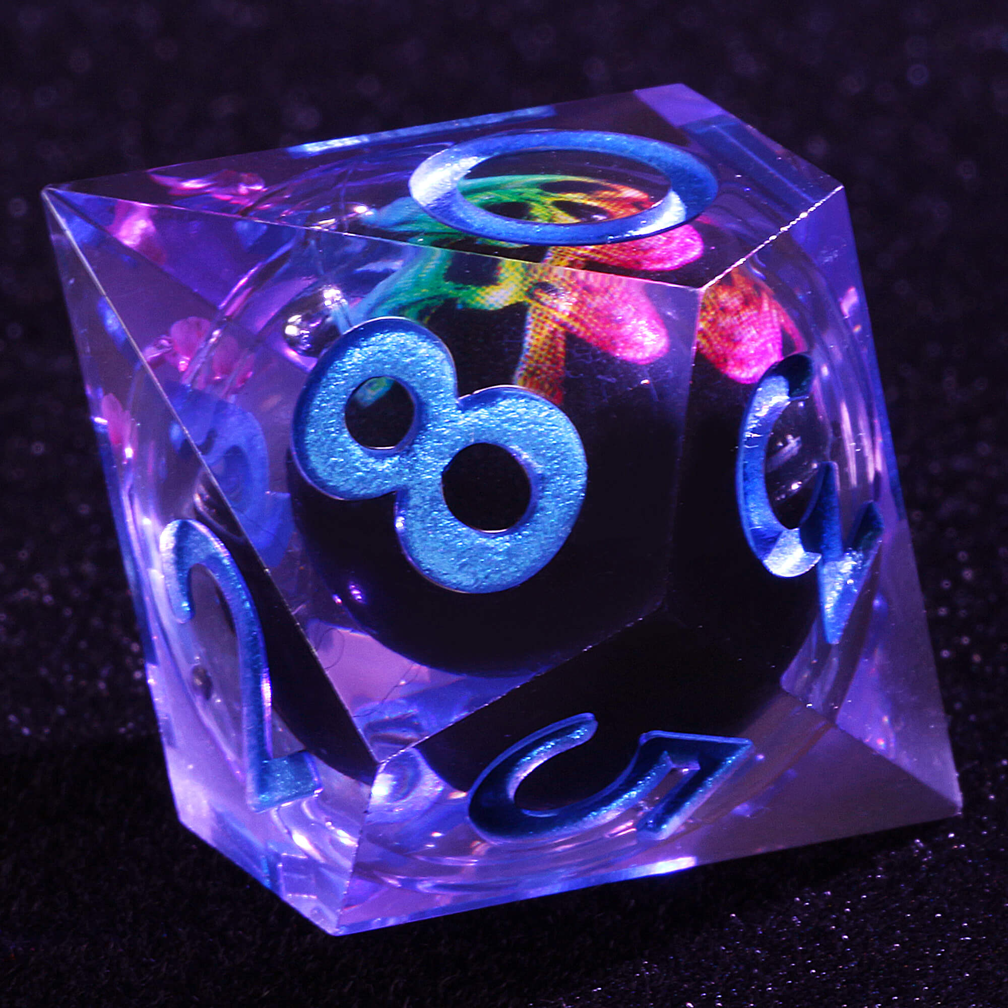 Polyhedral Cool Colored Skull Liquid Core DD Dice Sets - Dice of Dragons