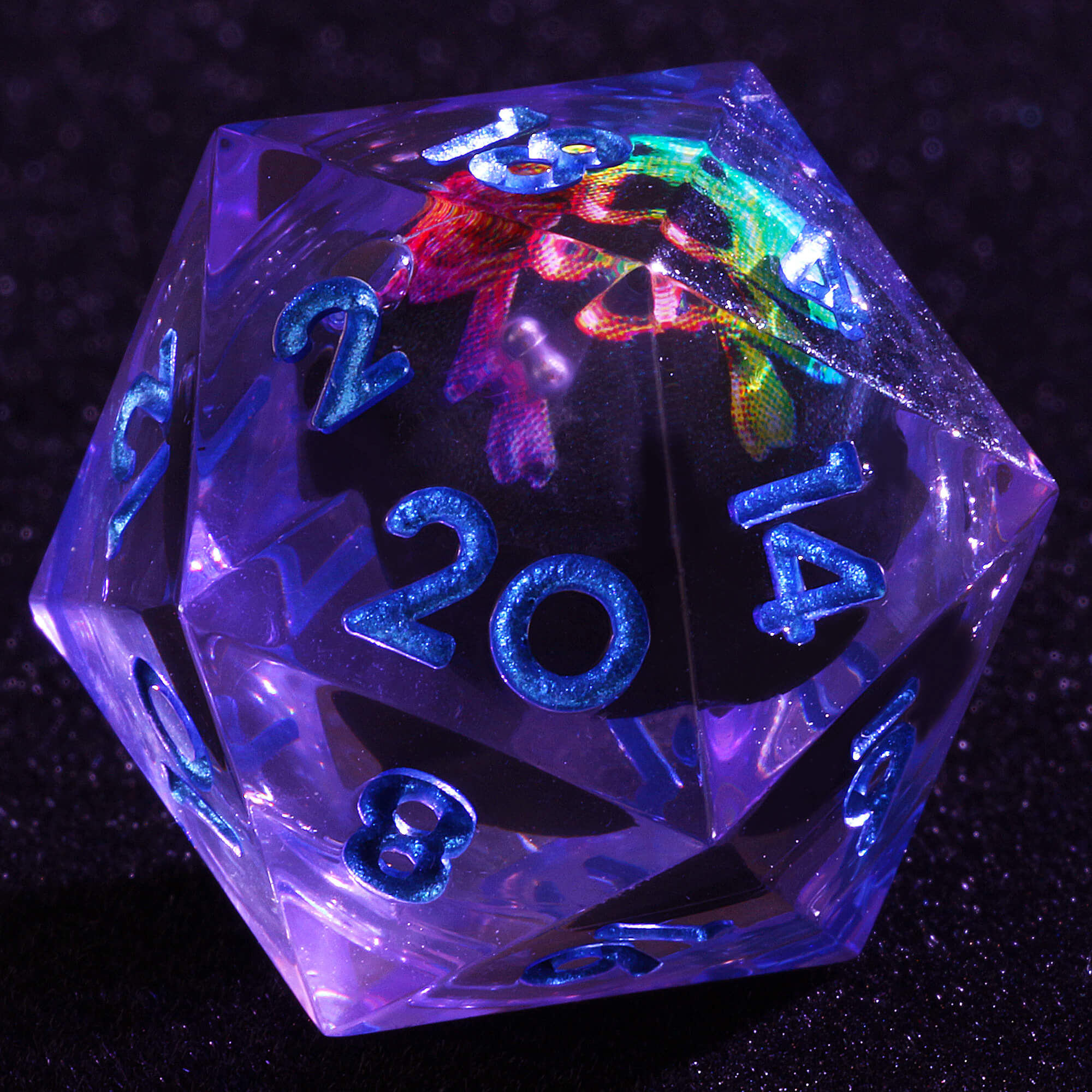 Polyhedral Cool Colored Skull Liquid Core DD Dice Sets - Dice of Dragons