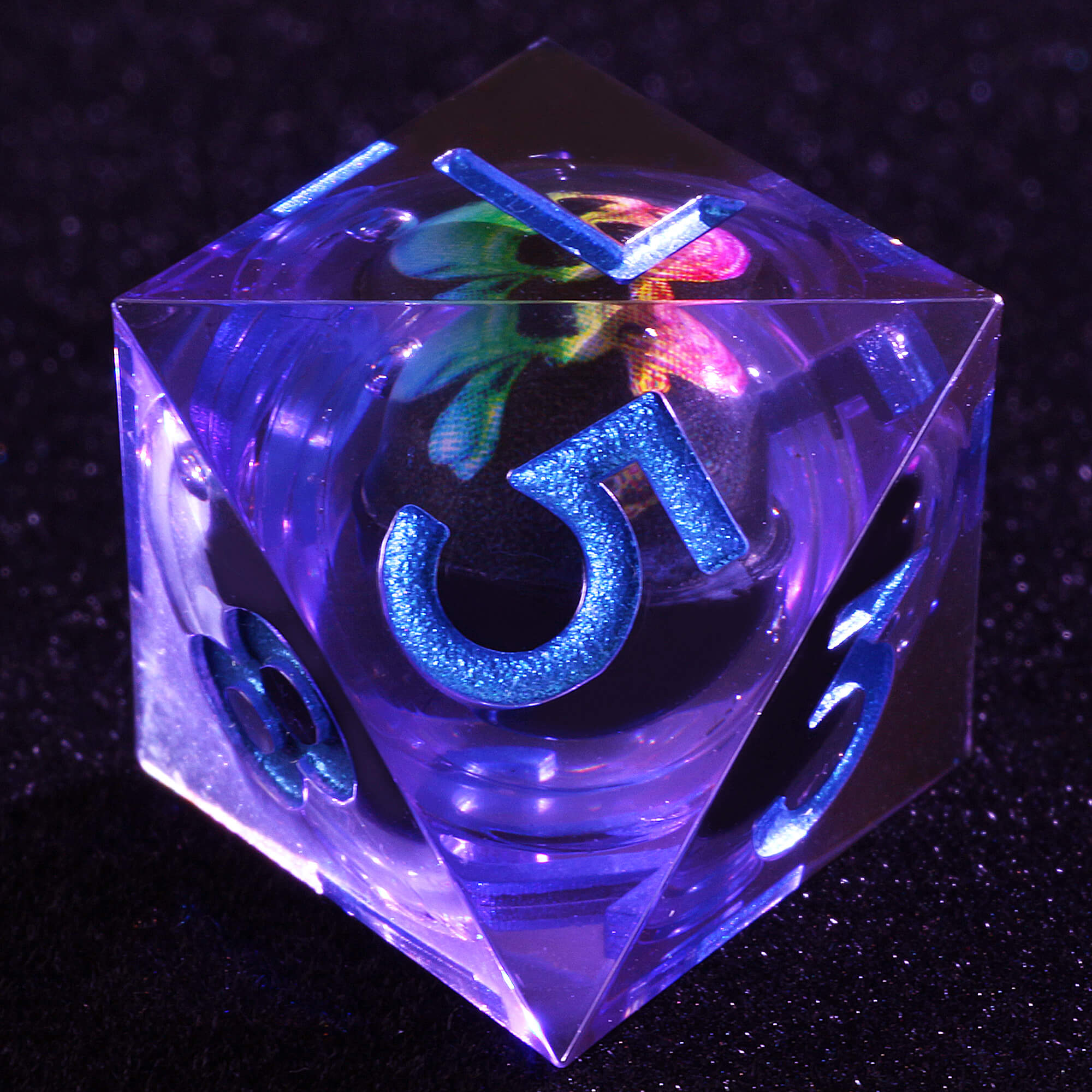 Polyhedral Cool Colored Skull Liquid Core DD Dice Sets - Dice of Dragons