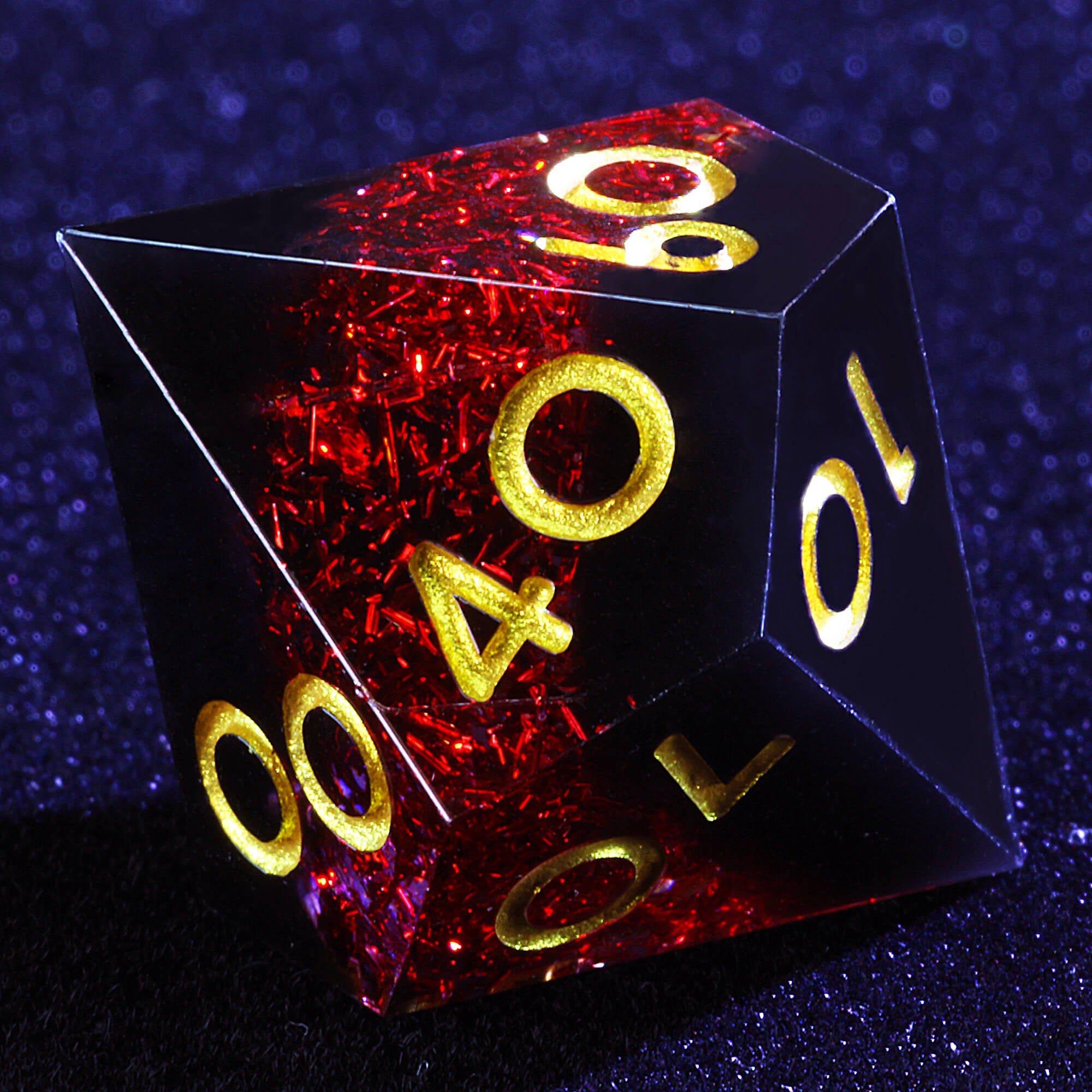 Polyhedral Cool Dice Set DD Red Glitter - Dice of Dragons