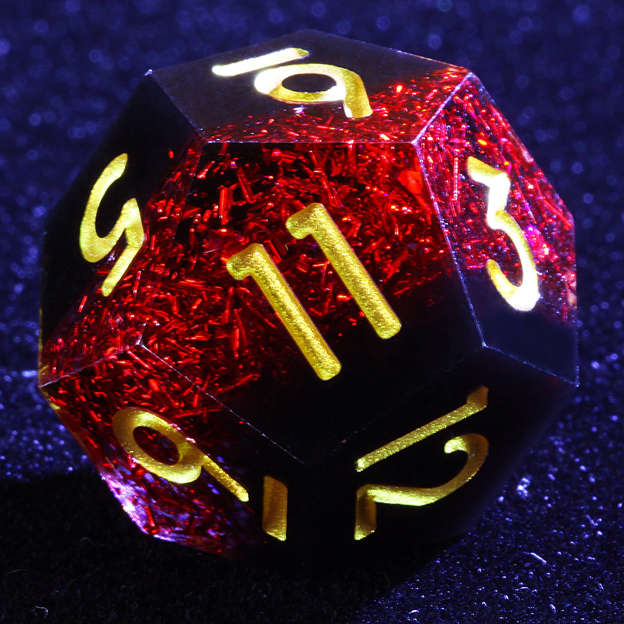 Polyhedral Cool Dice Set DD Red Glitter - Dice of Dragons