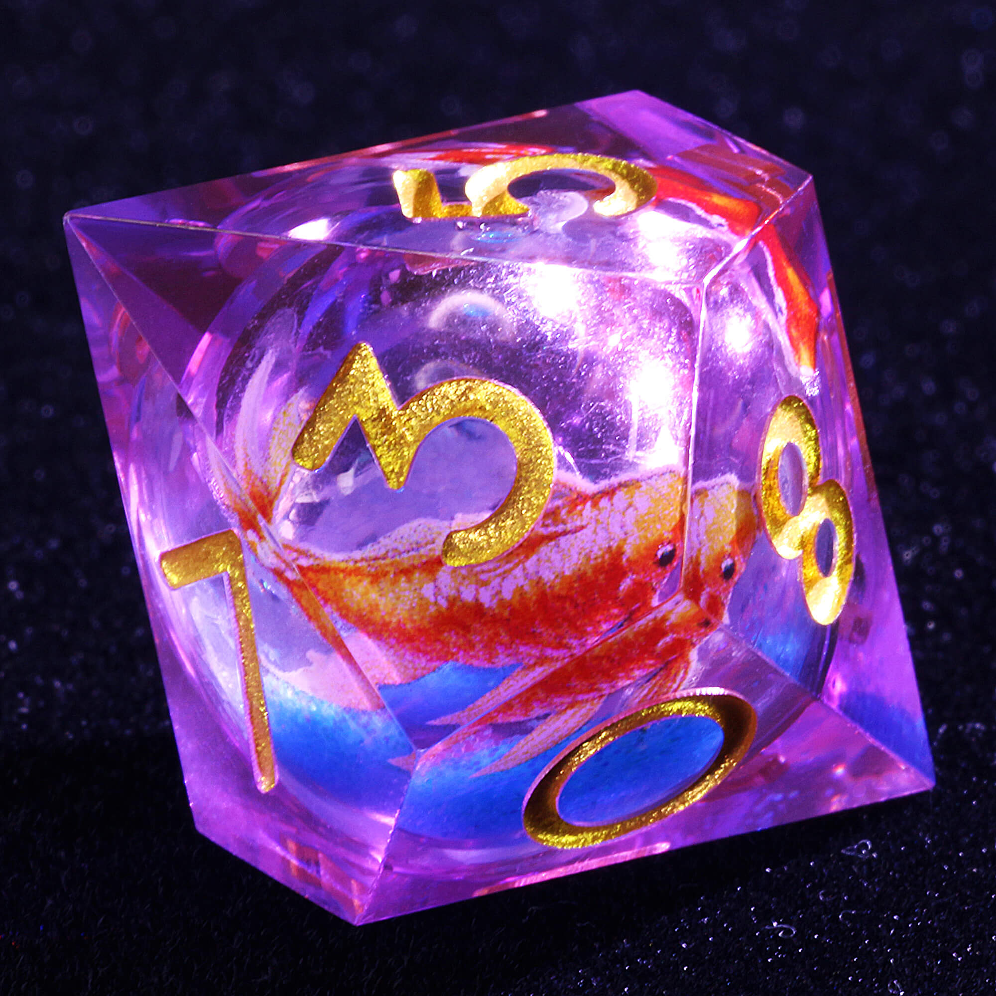 Polyhedral Cool Fish Liquid Core Dice Sets D and D - Dice of Dragons