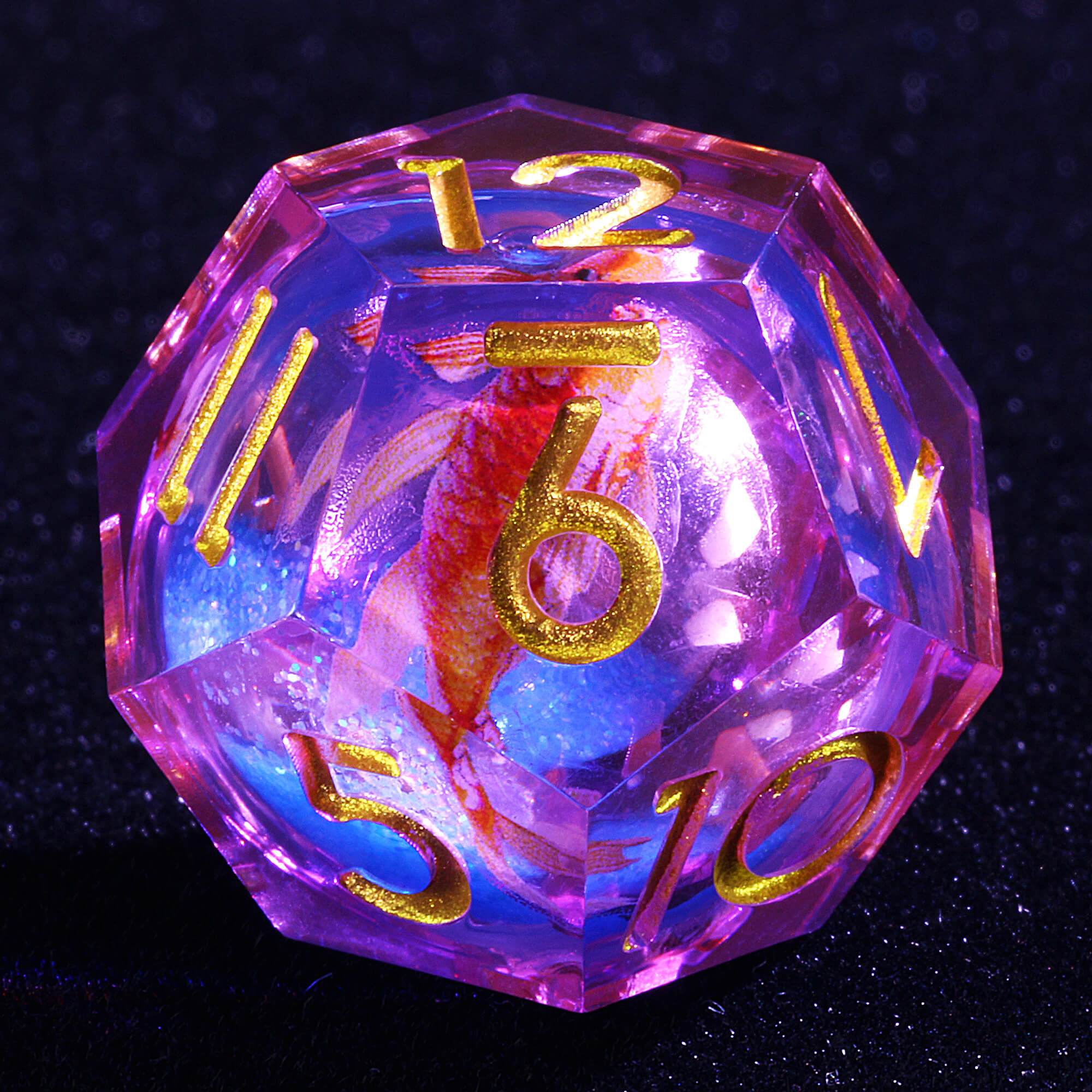 Polyhedral Cool Fish Liquid Core Dice Sets D and D - Dice of Dragons