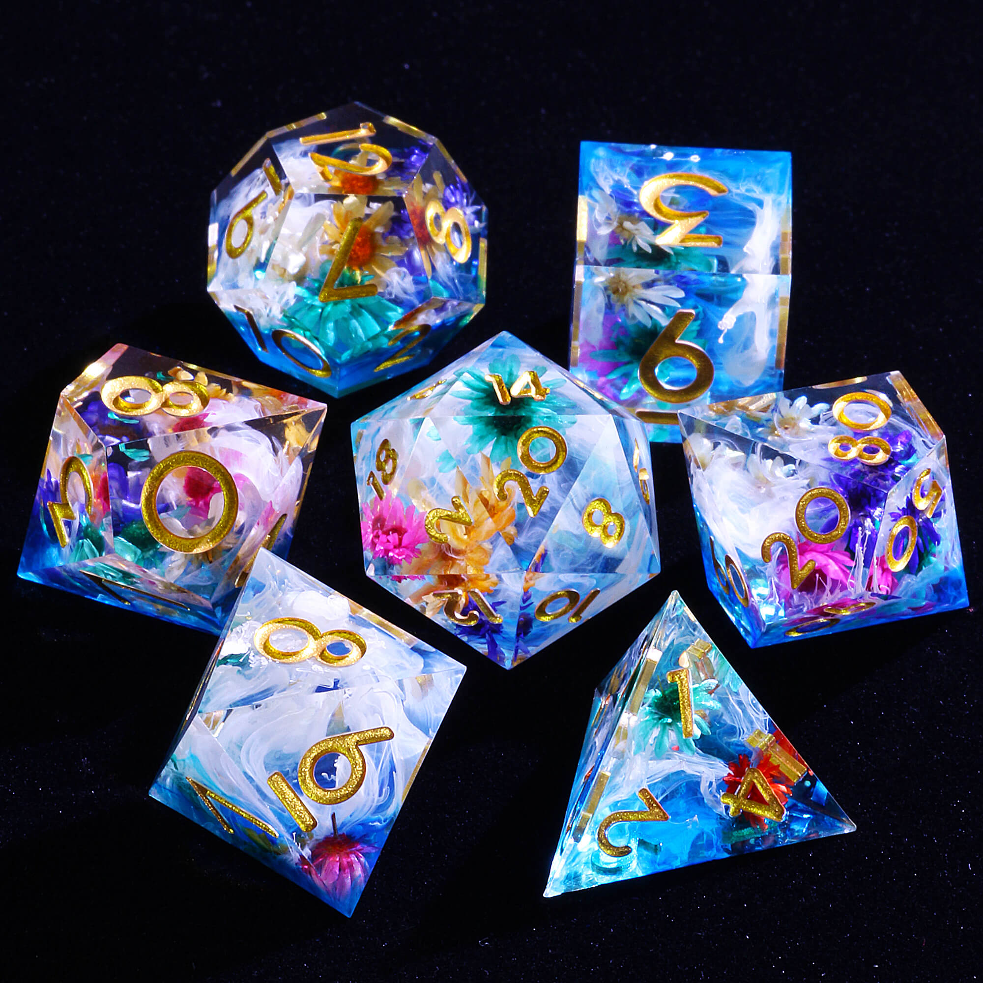 Polyhedral Cool Flower Dice Sets DD - Dice of Dragons