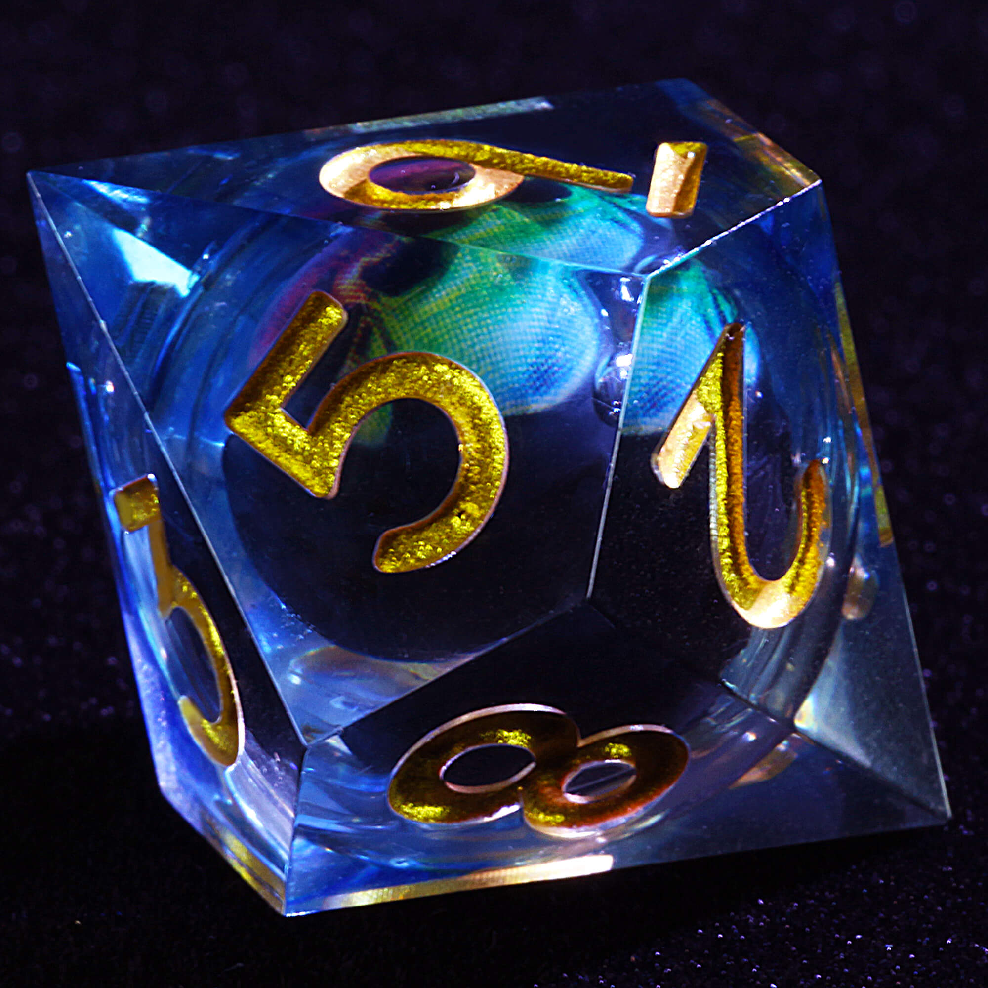 Polyhedral Cool Liquid Core Set of Dice DnD Colored Skull - Dice of Dragons