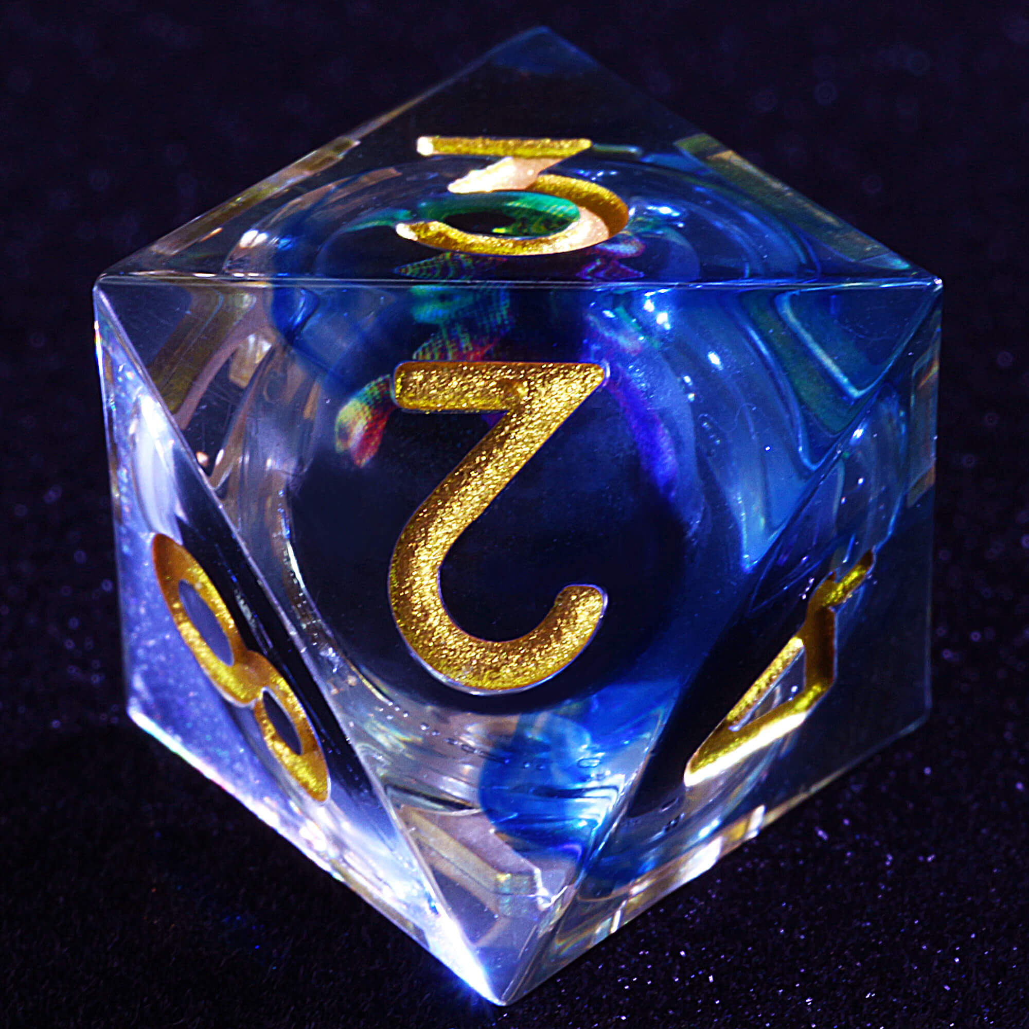 Polyhedral Cool Liquid Core Set of Dice DnD Colored Skull - Dice of Dragons