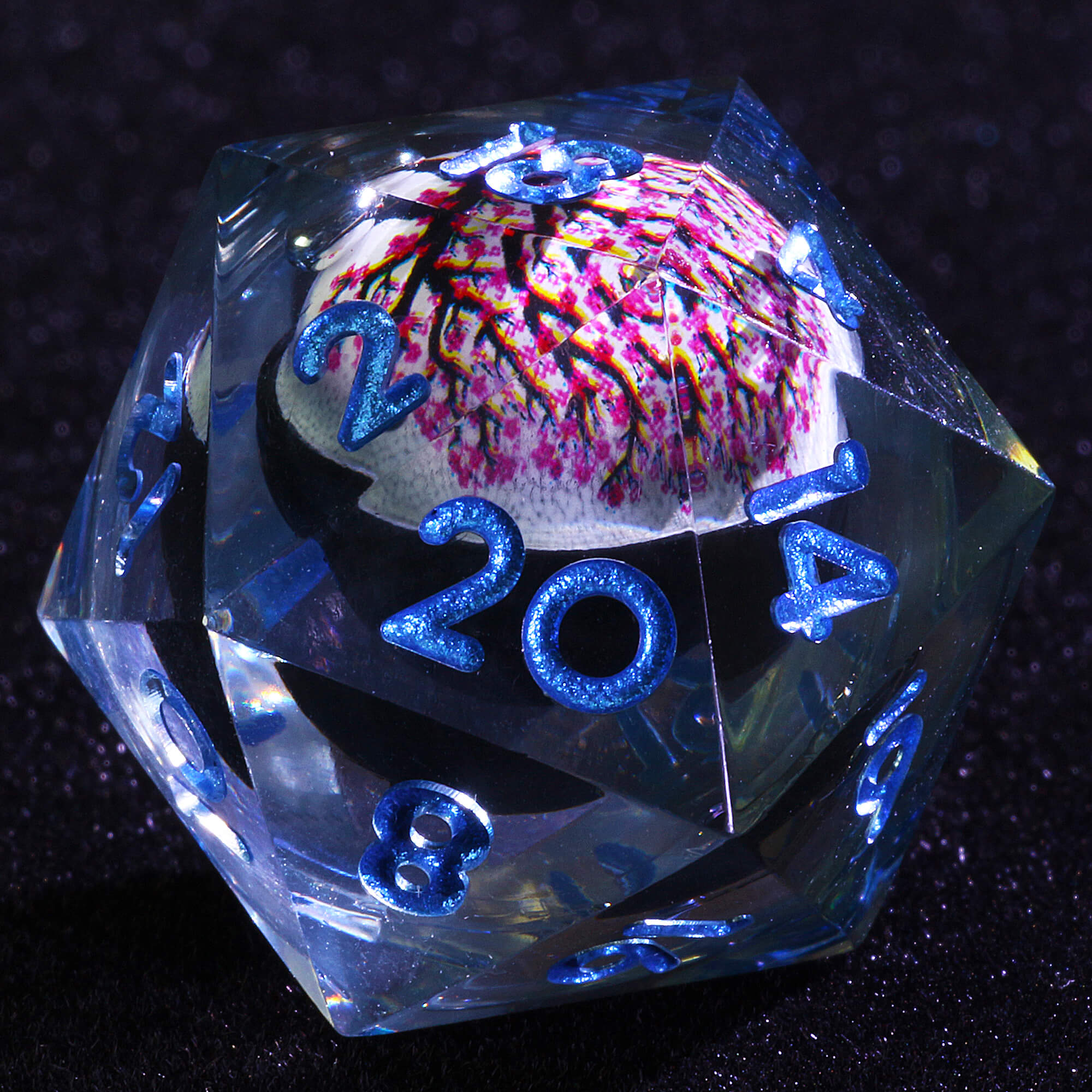 Polyhedral Cool Liquid Core DD Set of Dice Flower Tree - Dice of Dragons