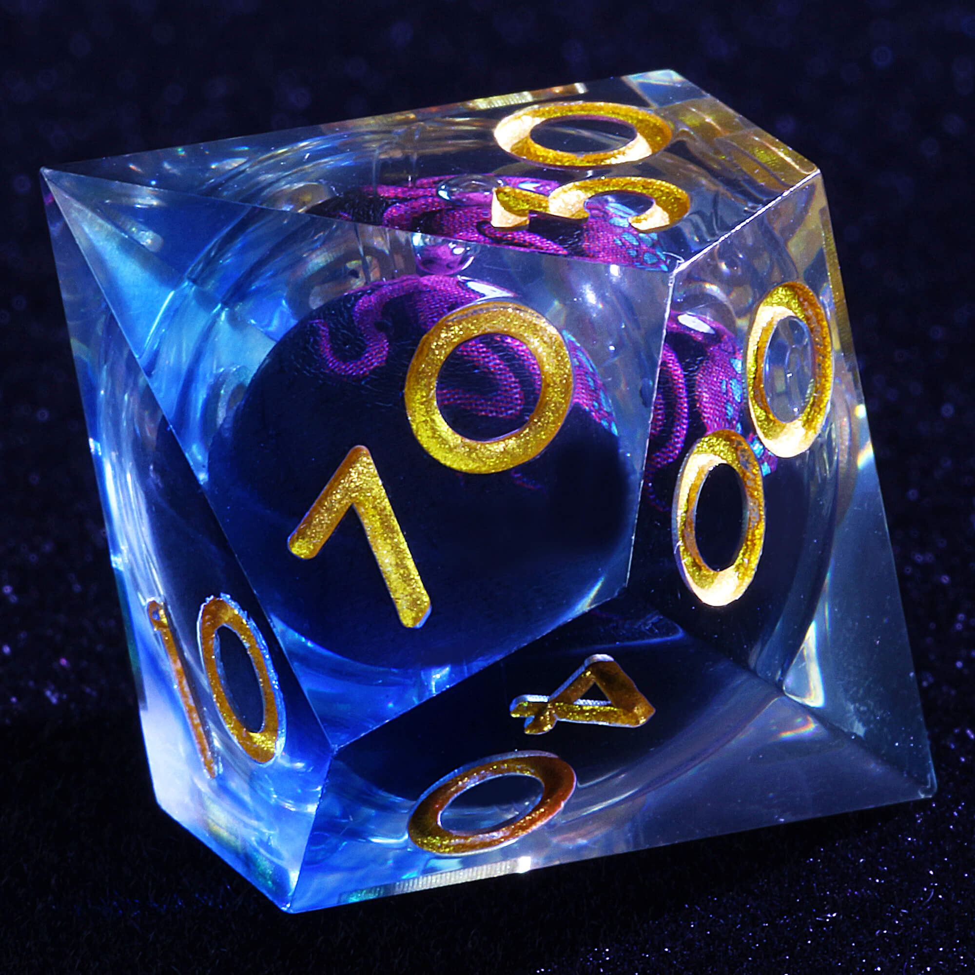 Polyhedral Cool Octopus Liquid Core DnD Set Dice - Dice of Dragons