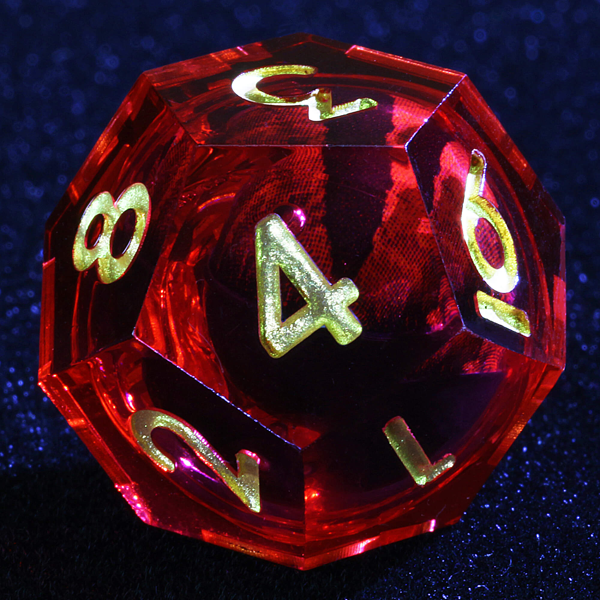 Polyhedral Cool Red Dragon Eye Liquid Core Dice Sets DnD - Dice of Dragons