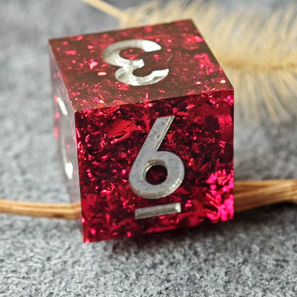 Polyhedral D&D 7-Piece Red Resin Dice Set - Dice of Dragons