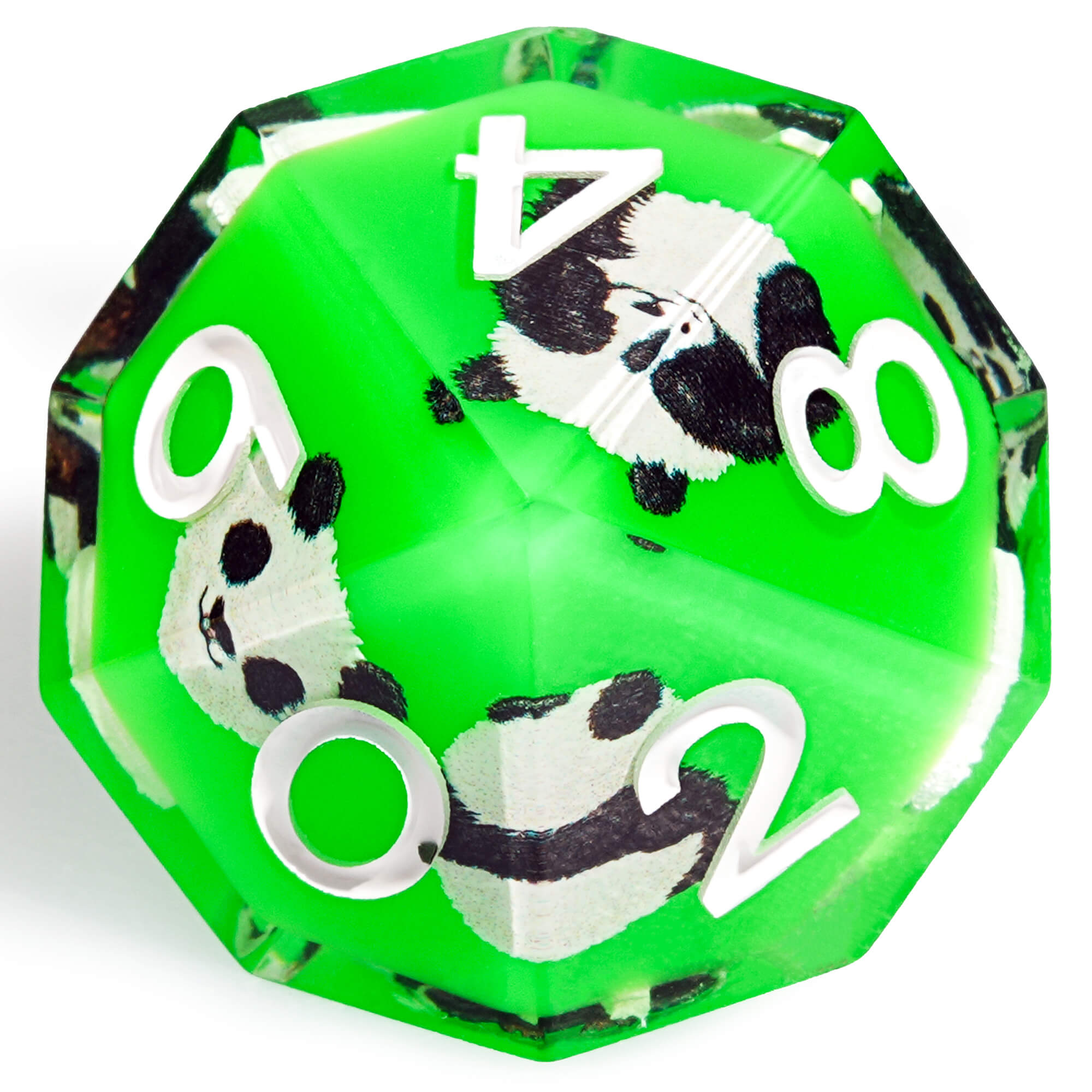 Polyhedral RGP Cool DnD Dice Sets - Green Panda - Dice of Dragons