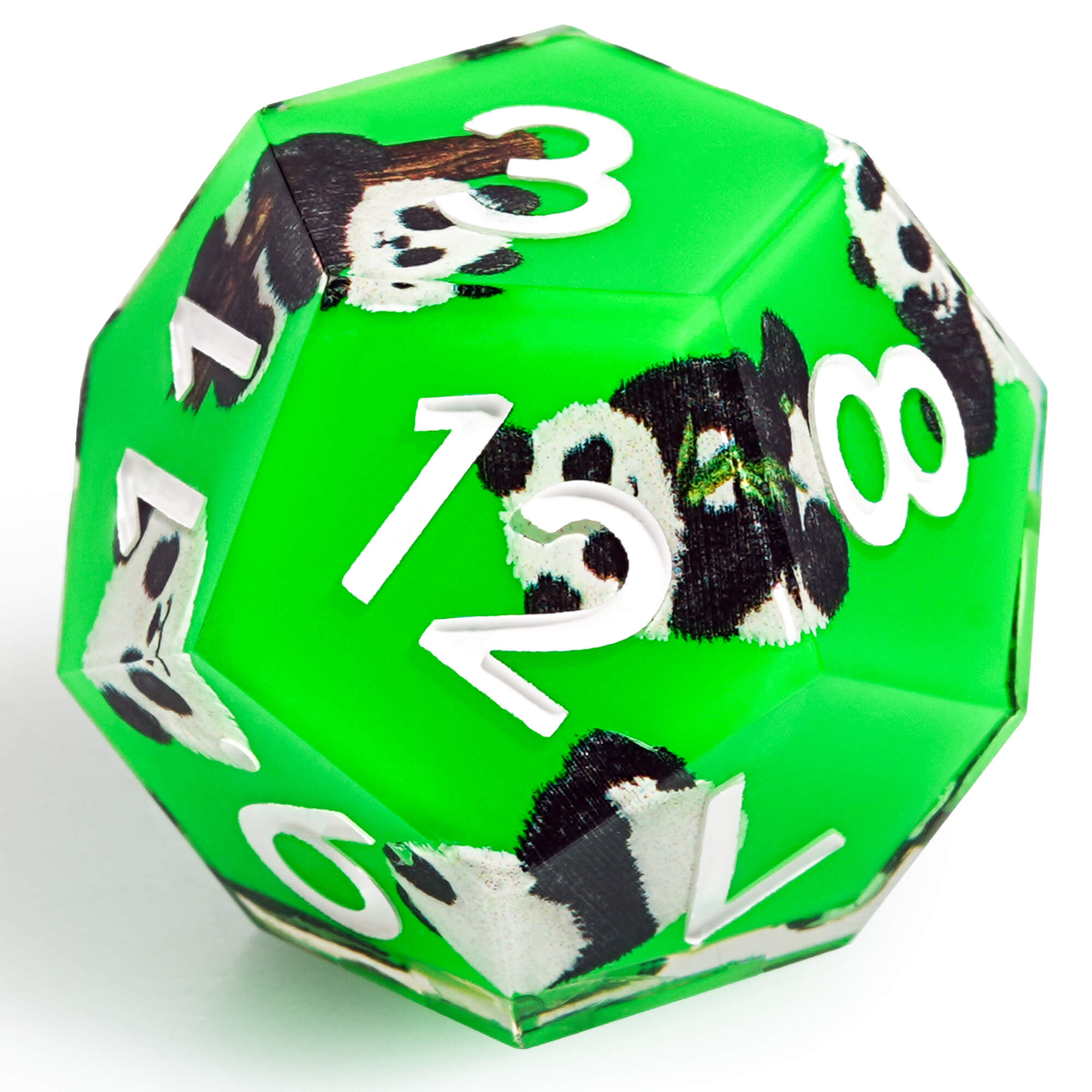 Polyhedral RGP Cool DnD Dice Sets - Green Panda - Dice of Dragons
