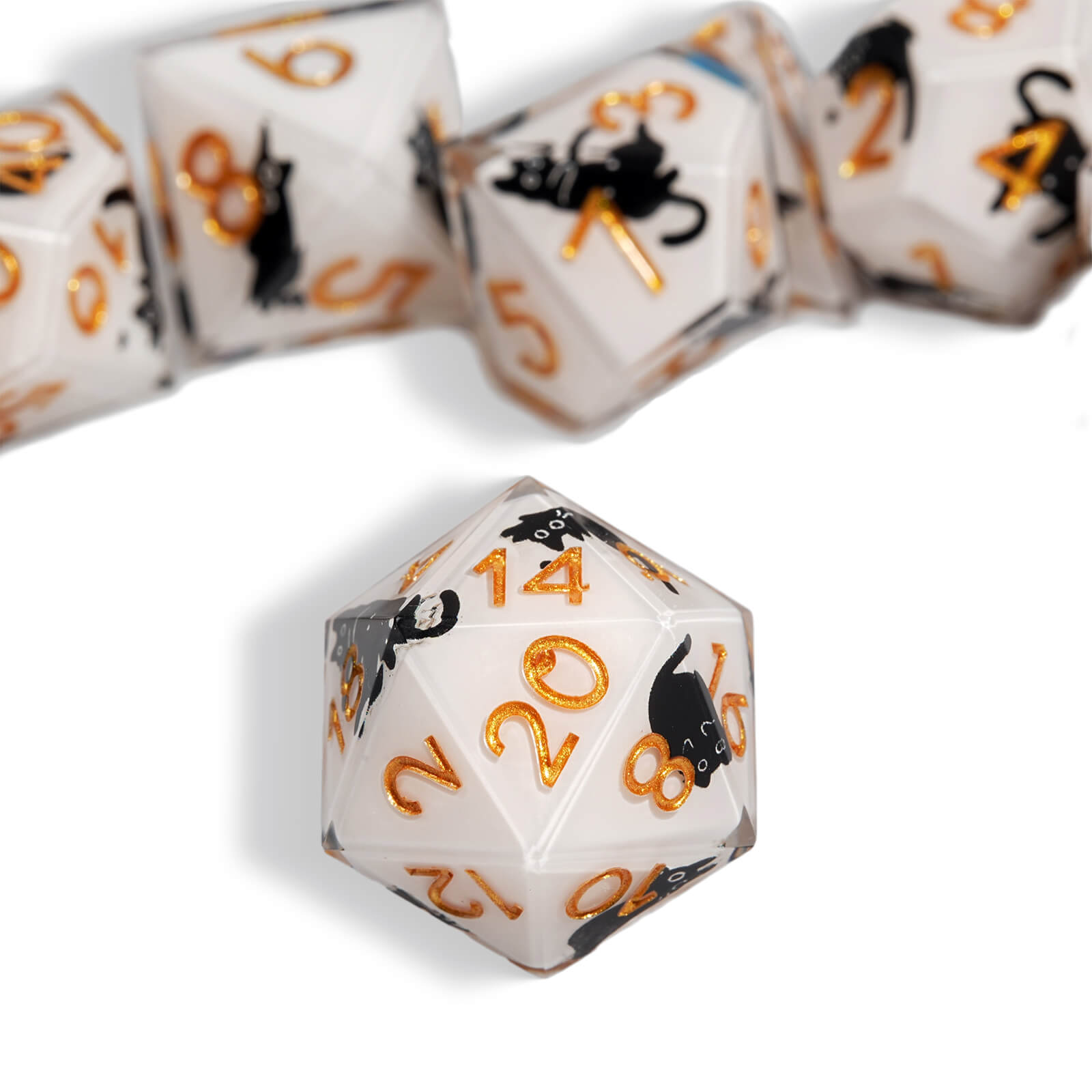 Polyhedral RGP Cool DnD Dice Sets - Cow Cat - Dice of Dragons