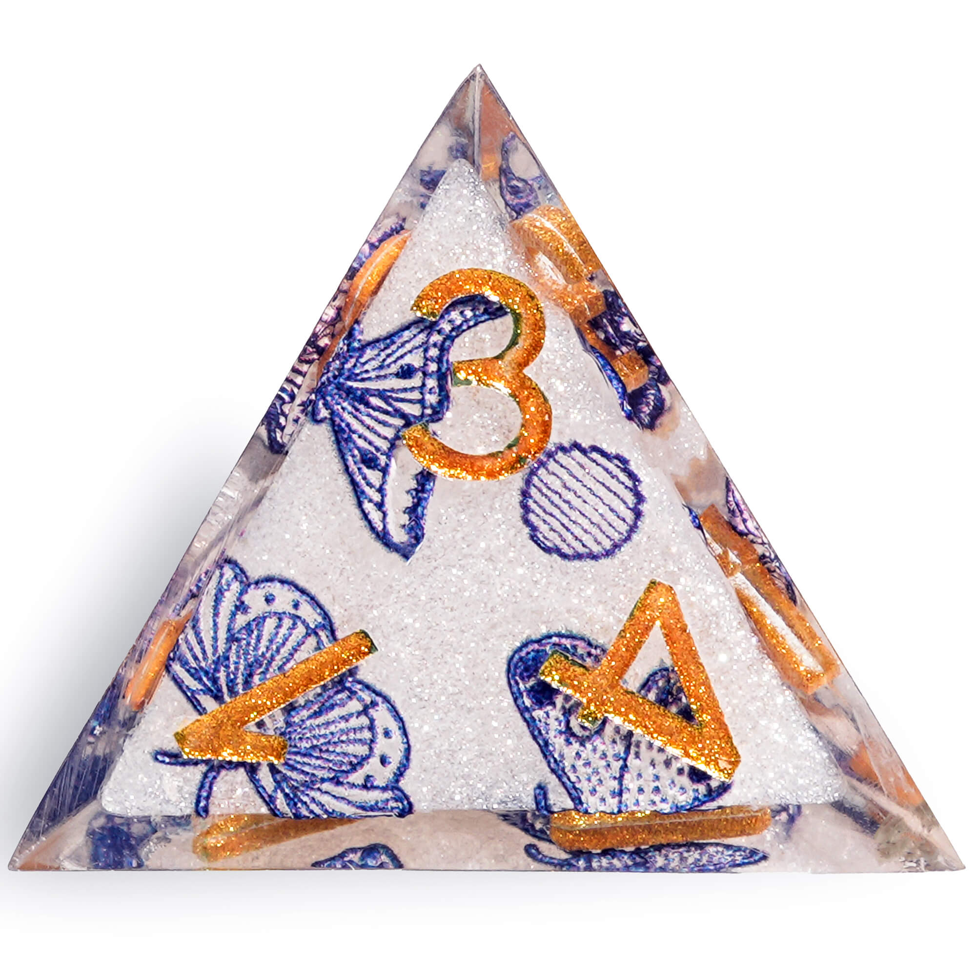 Polyhedral RGP Cool DnD Dice Sets - Blue and White Porcelain Butterfly - Dice of Dragons