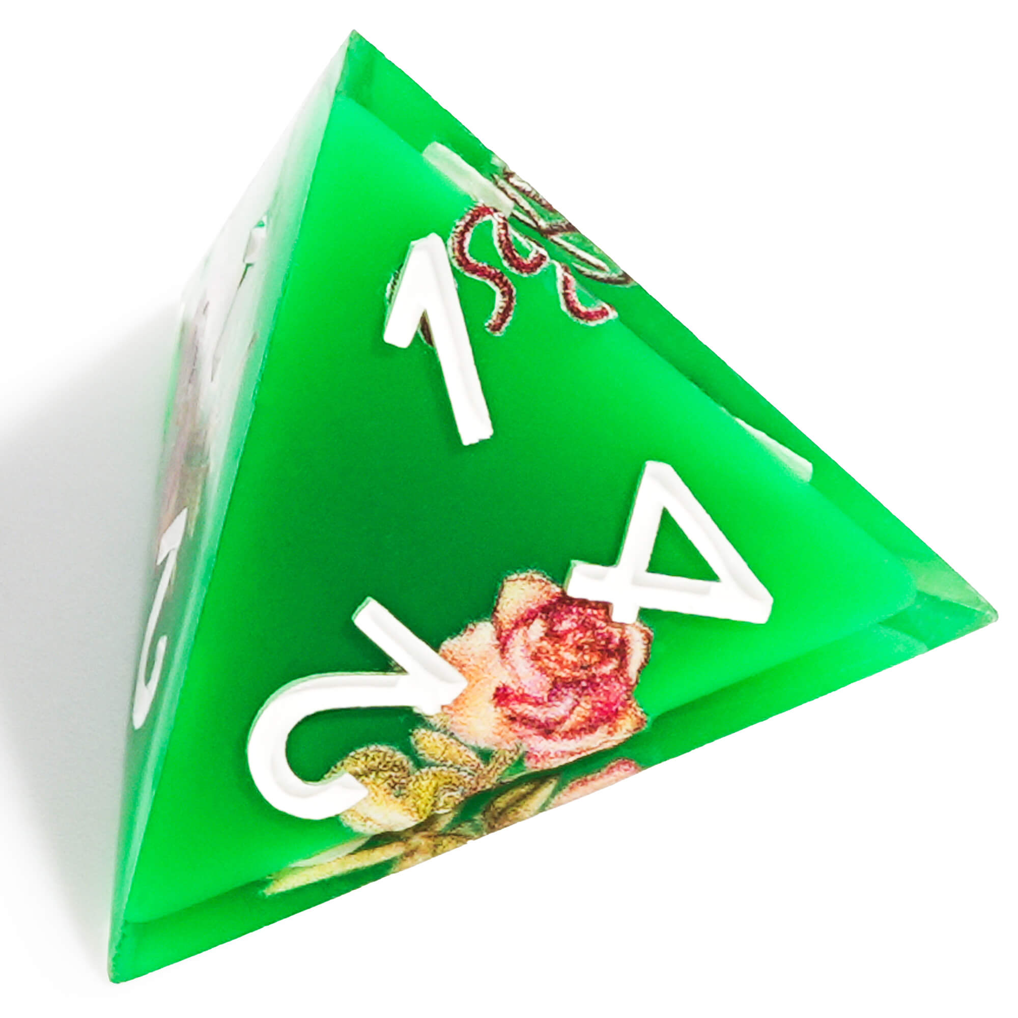 Polyhedral RGP Cool DnD Dice Sets - Green Flower - Dice of Dragons