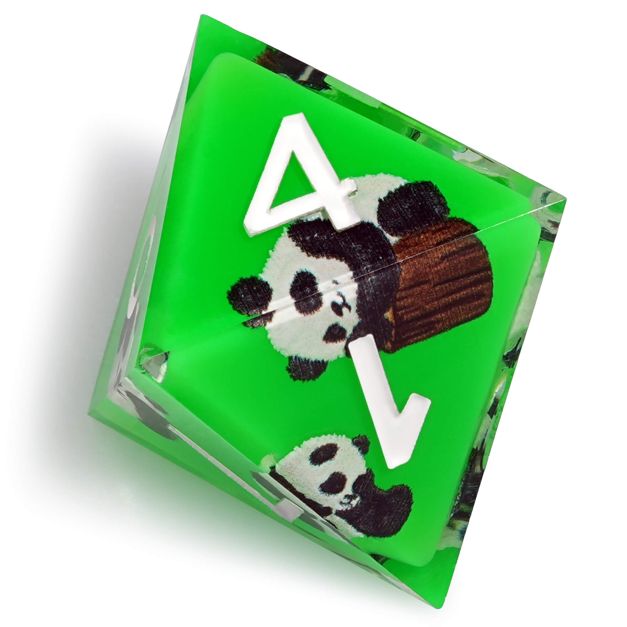 Polyhedral RGP Cool DnD Dice Sets - Green Panda - Dice of Dragons