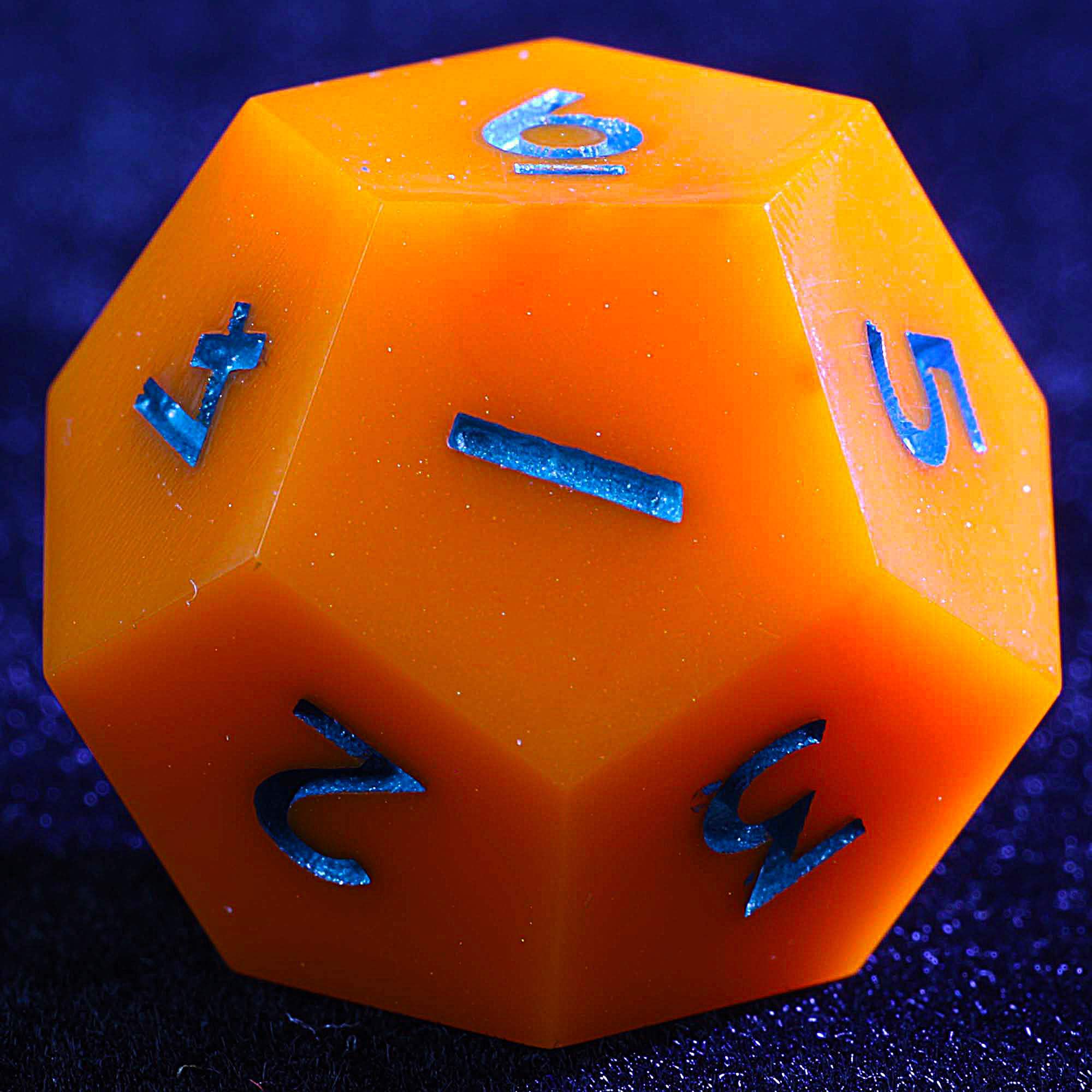 3 Polyhedral Resin 20 Sided D10 and 6 Sided D3 Sets of Dice Draw Steel Orange