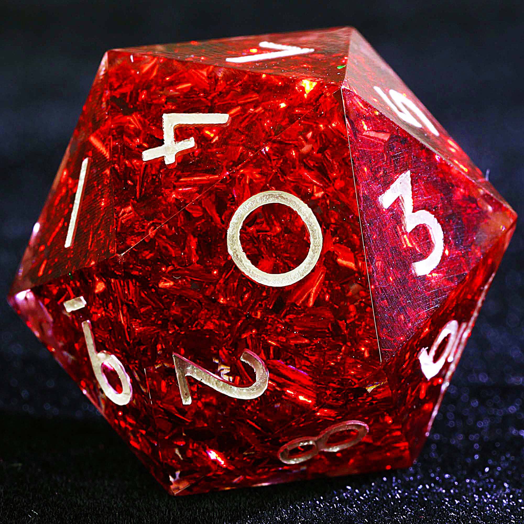 3 Polyhedral Resin 20 Sided D10 and 6 Sided D3 Draw Steel Sets Dice Crimson Splinter