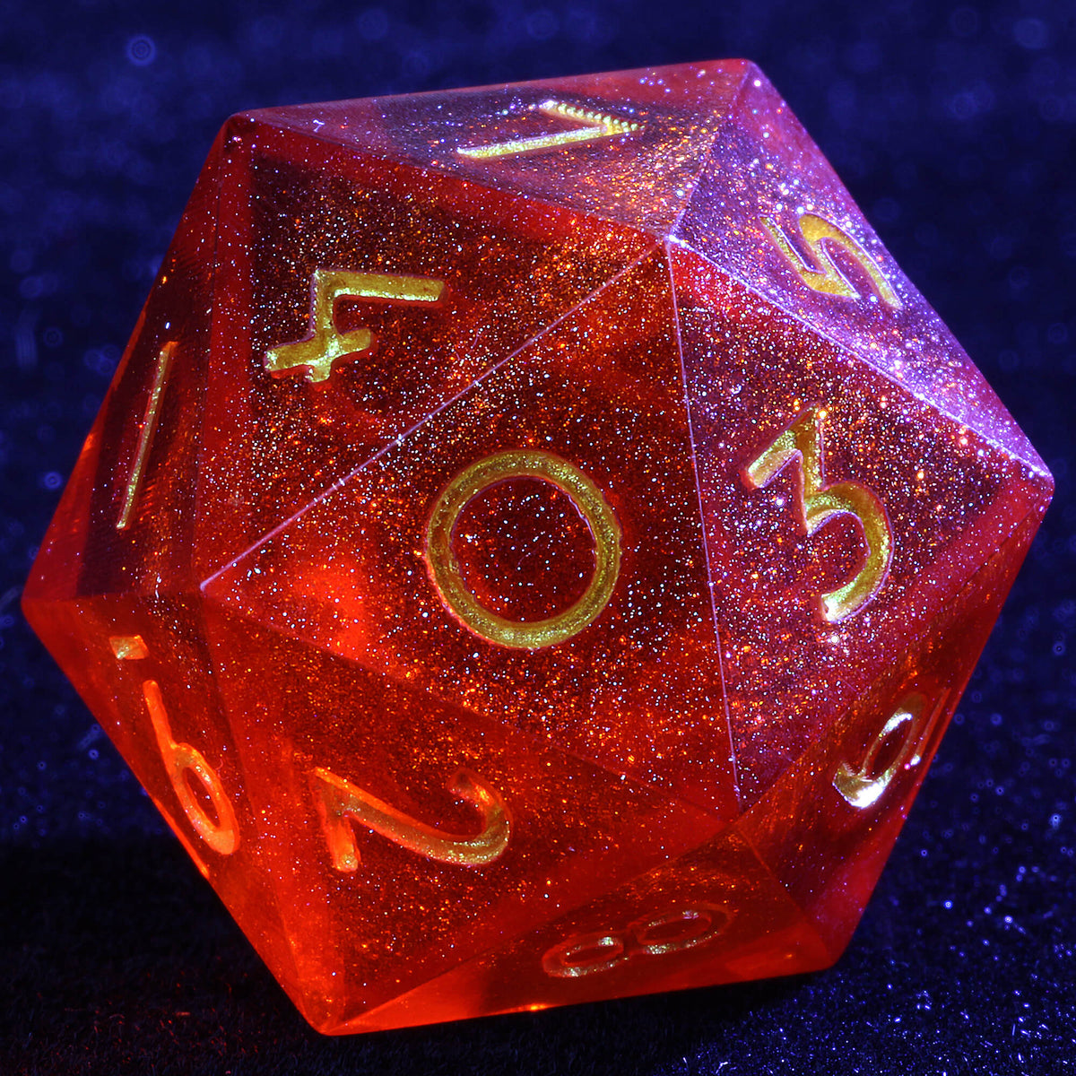 Polyhedral Resin 20 Sided D10 and 6 Sided D3 Dice Sets Draw Steel Bloodline Ember