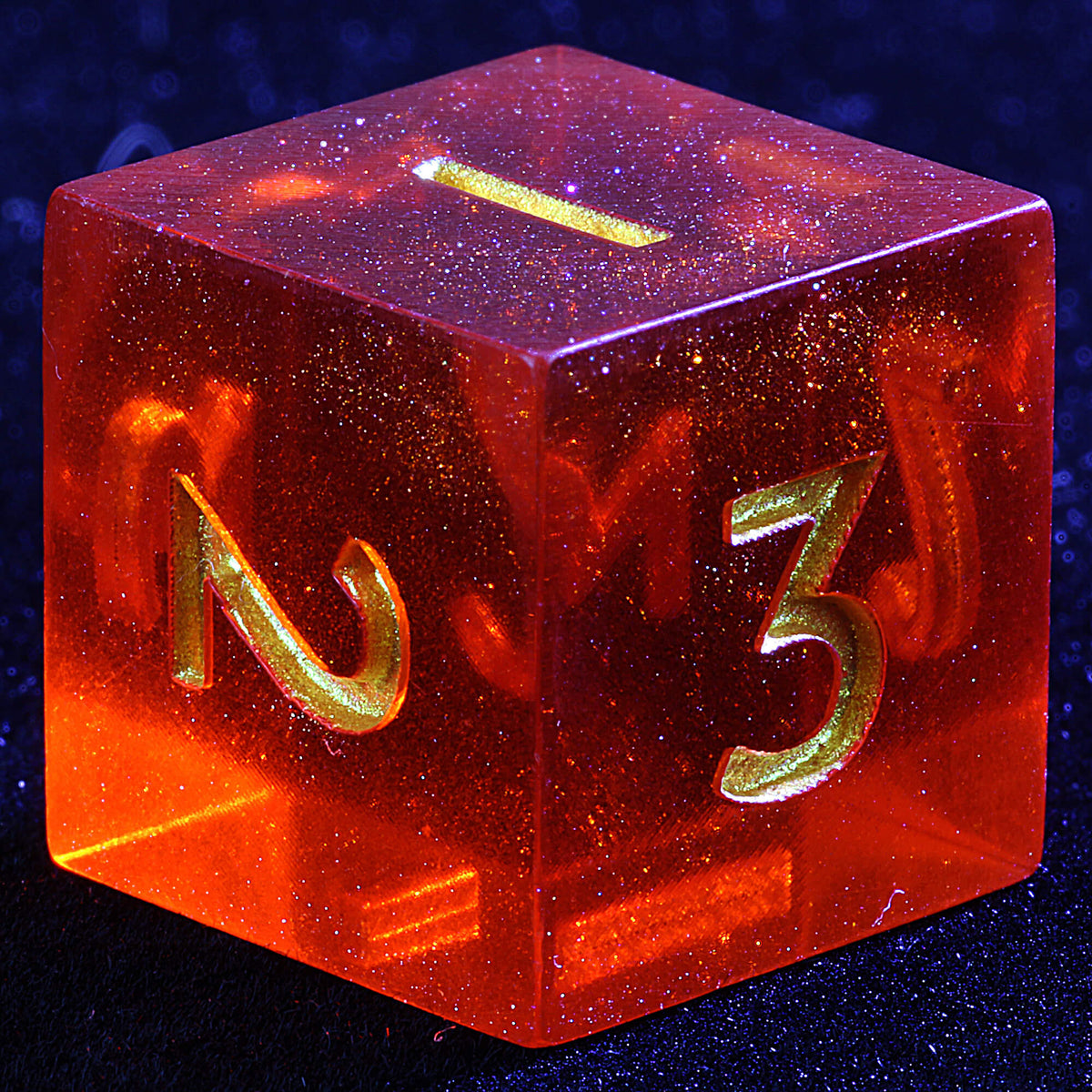 Polyhedral Resin 20 Sided D10 and 6 Sided D3 Dice Sets Draw Steel Bloodline Ember