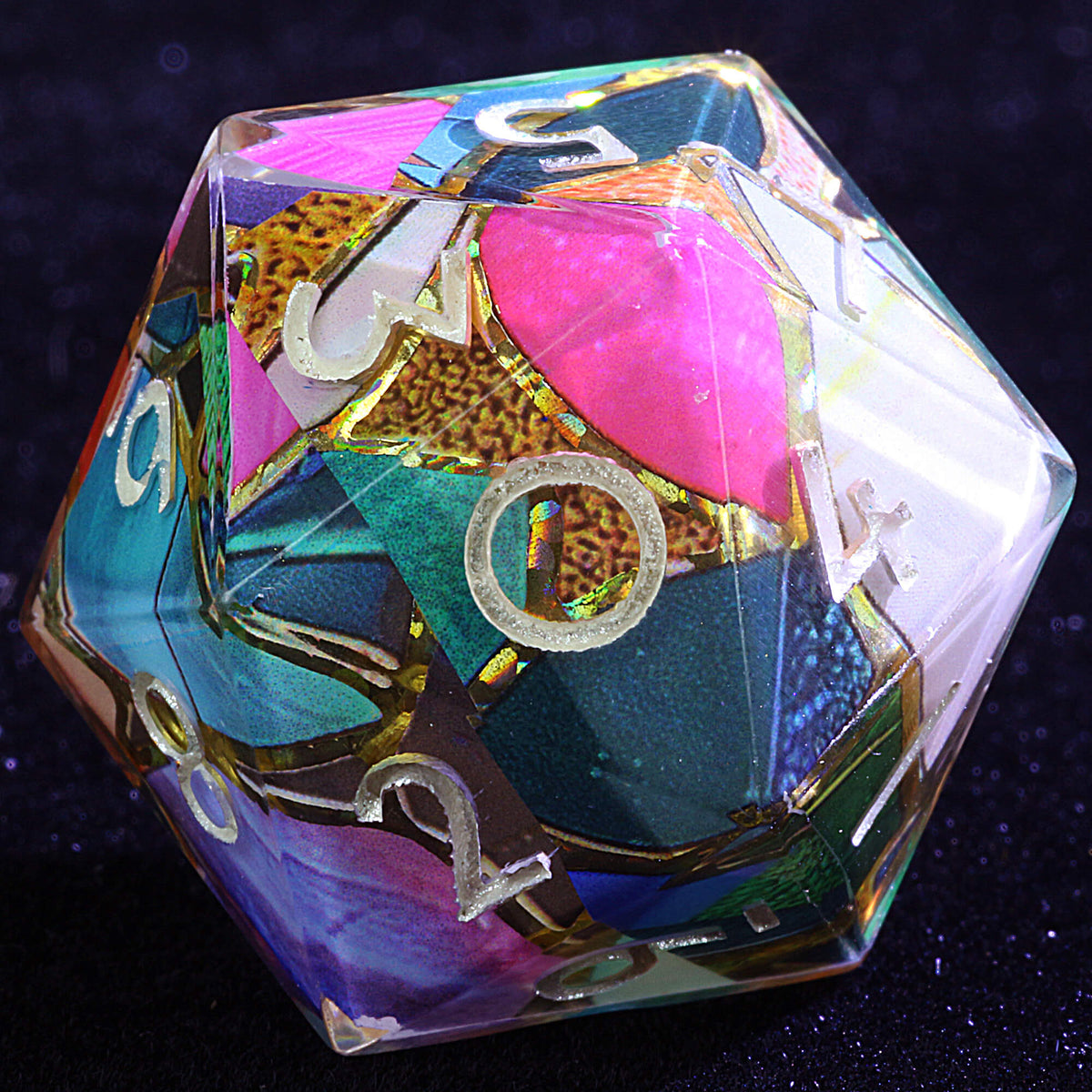 Polyhedral Resin 20 Sided D10 and 6 Sided D3 Set Dice Draw Steel Sanctum Shard