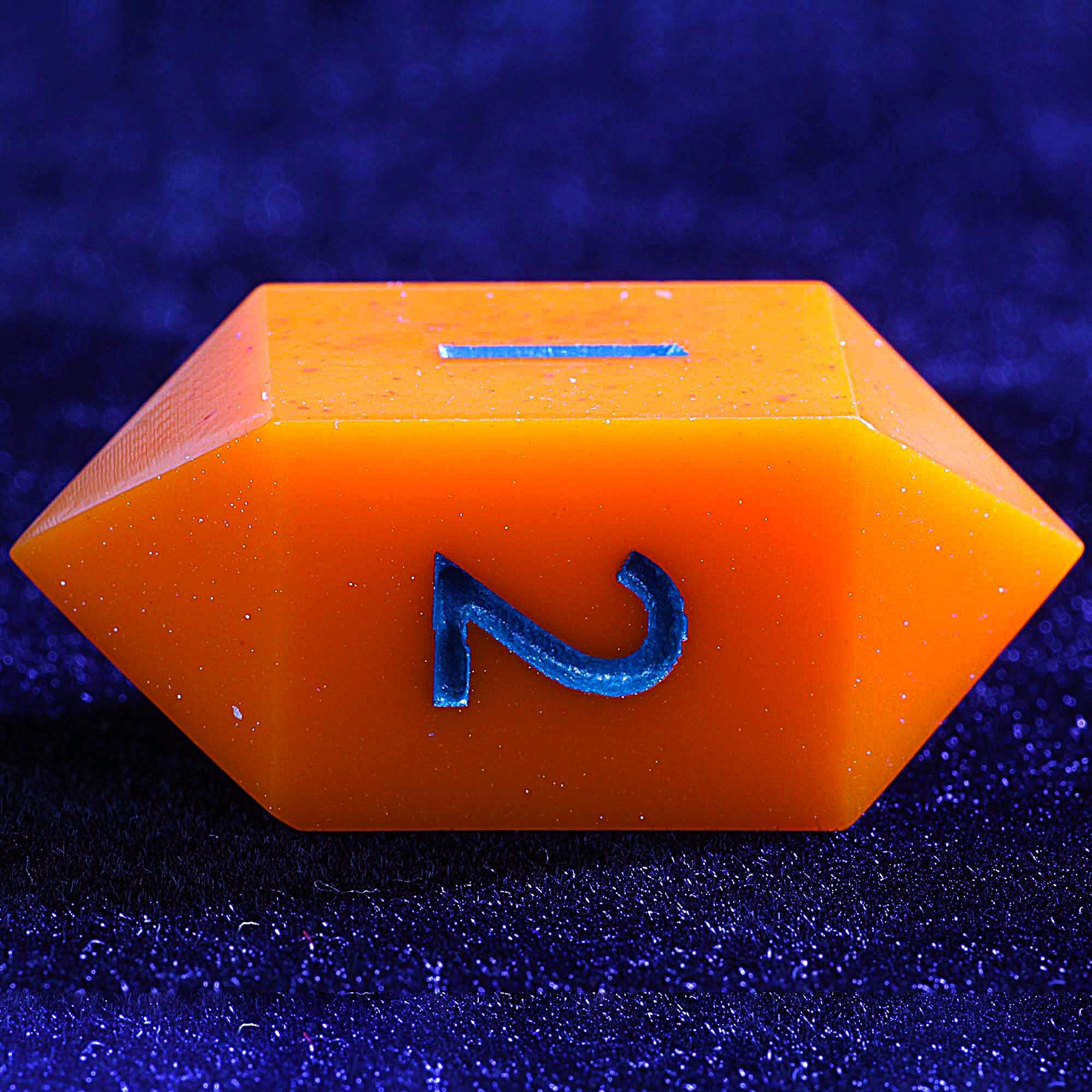 3 Polyhedral Resin 20 Sided D10 and 6 Sided D3 Sets of Dice Draw Steel Orange