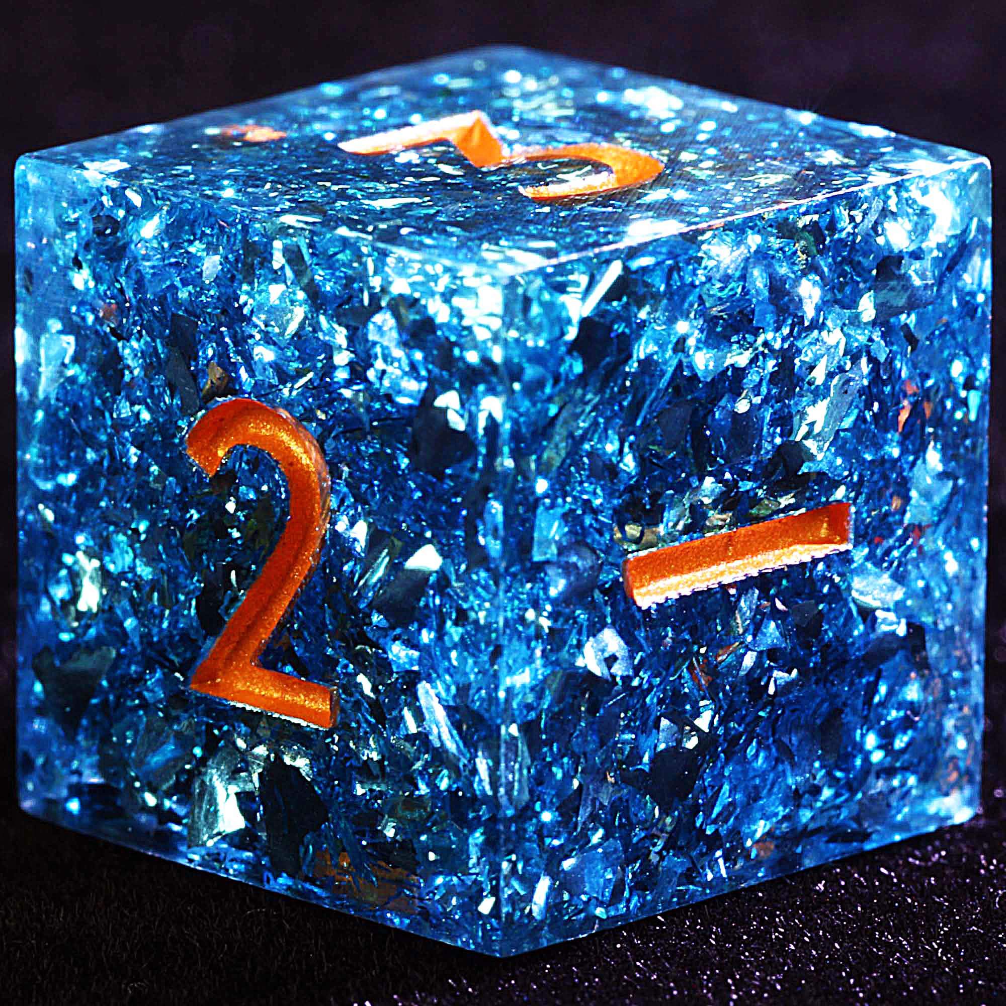 3 Polyhedral Resin 20 Sided D10 and 6 Sided D3 Dice Sets Draw Steel Azure Shrapnel