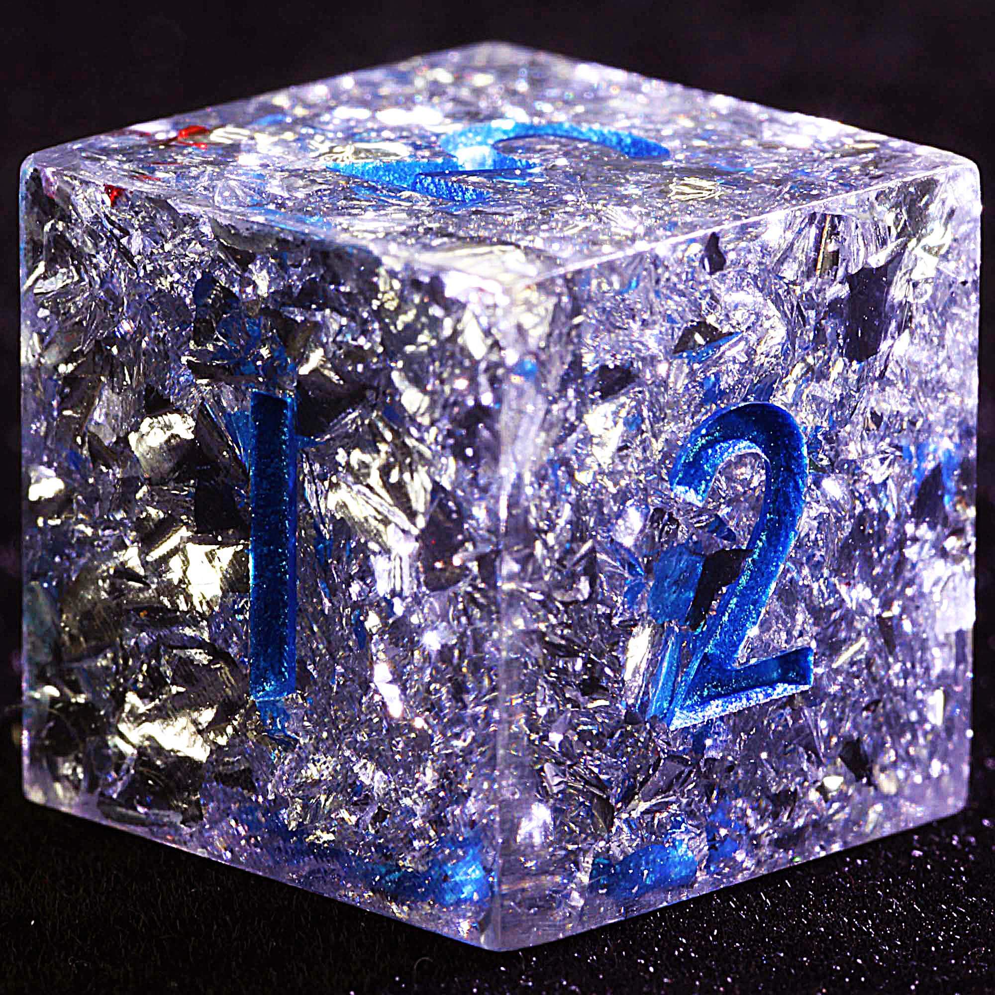3 Polyhedral Resin 20 Sided D10 and 6 Sided D3 Draw Steel Set Dice Silver Edge