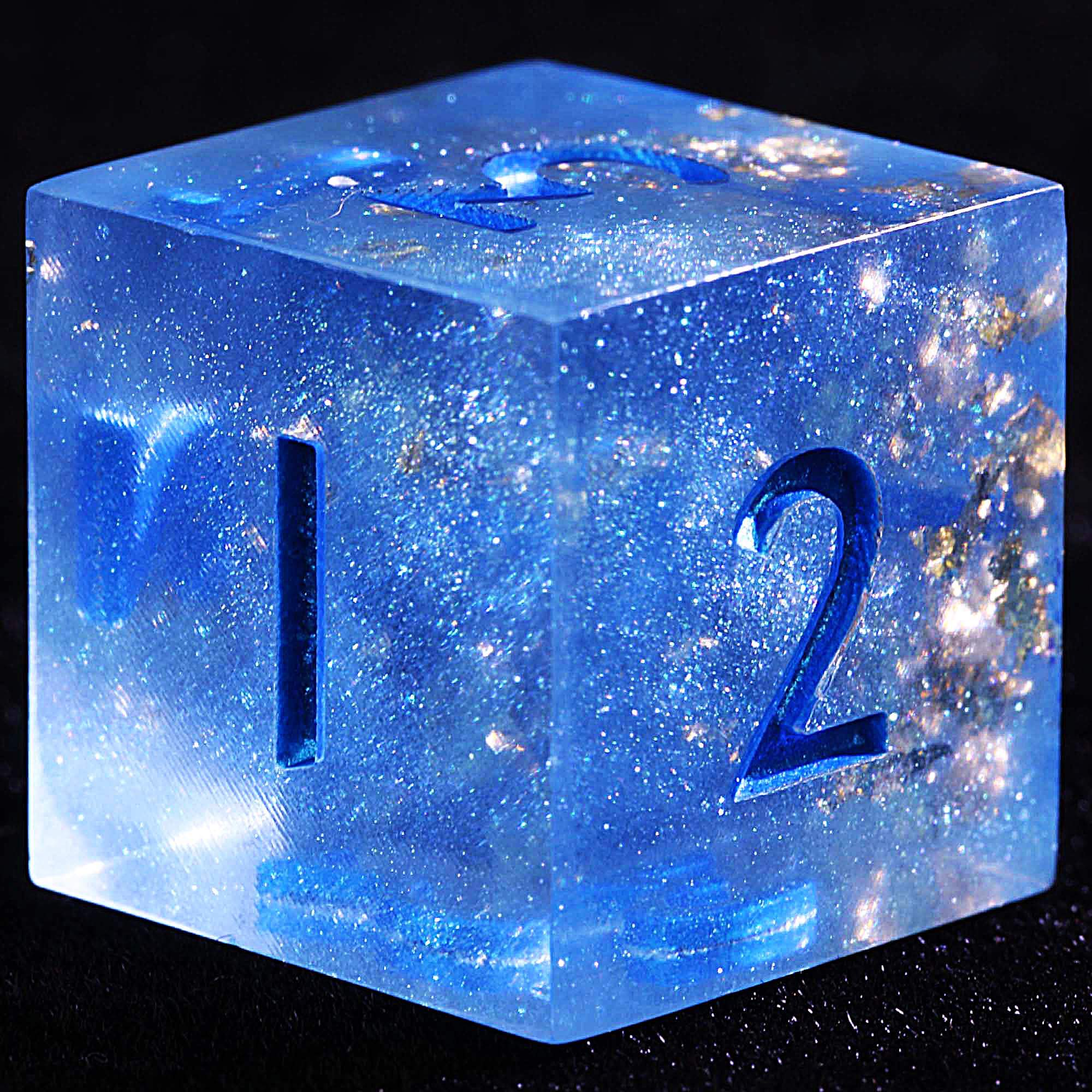 3 Polyhedral Resin 20 Sided D10 and 6 Sided D3 Set of Dice Draw Steel Aurora Edge