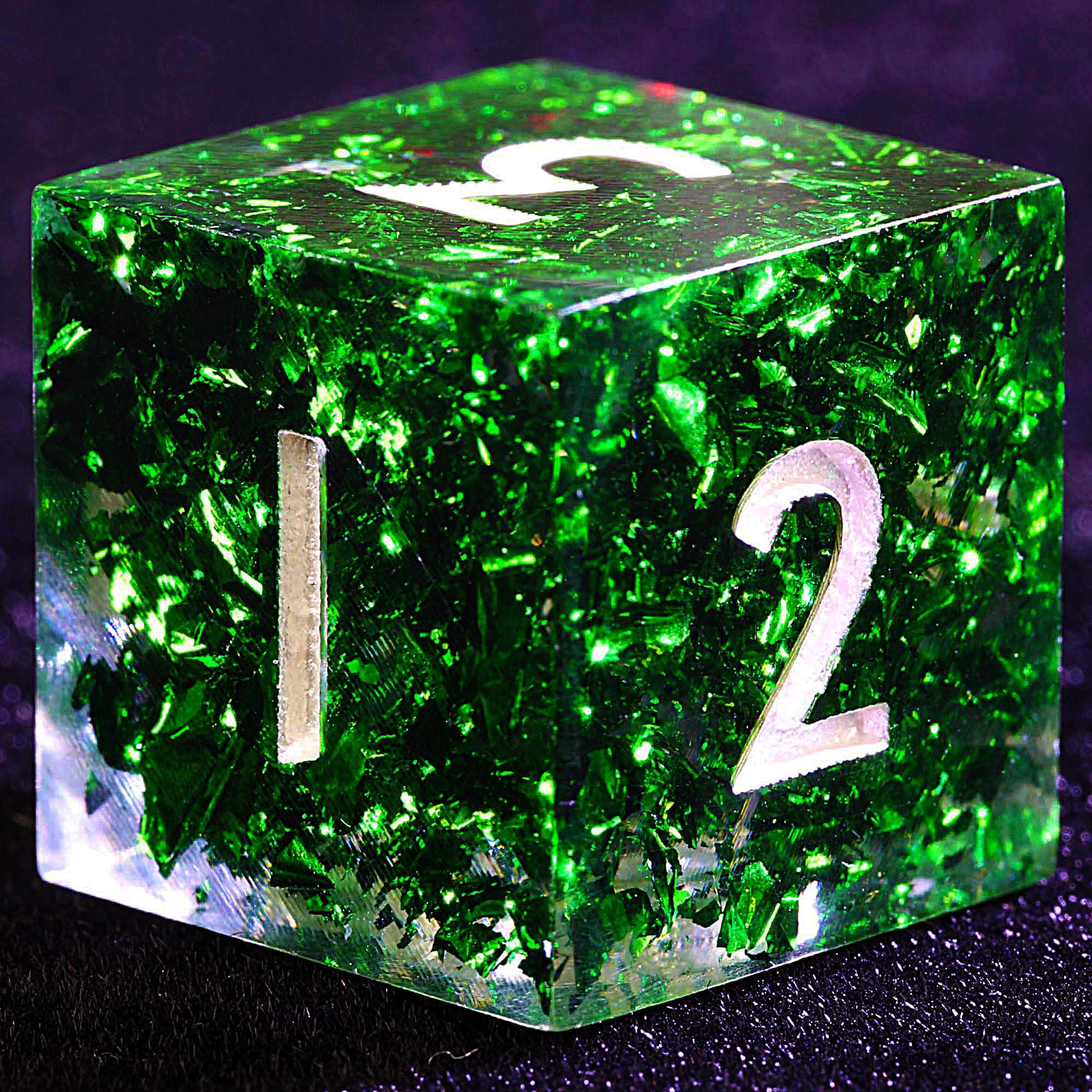 3 Polyhedral Resin 20 Sided D10 and 6 Sided D3 Sets Dice Draw Steel Emerald Splash