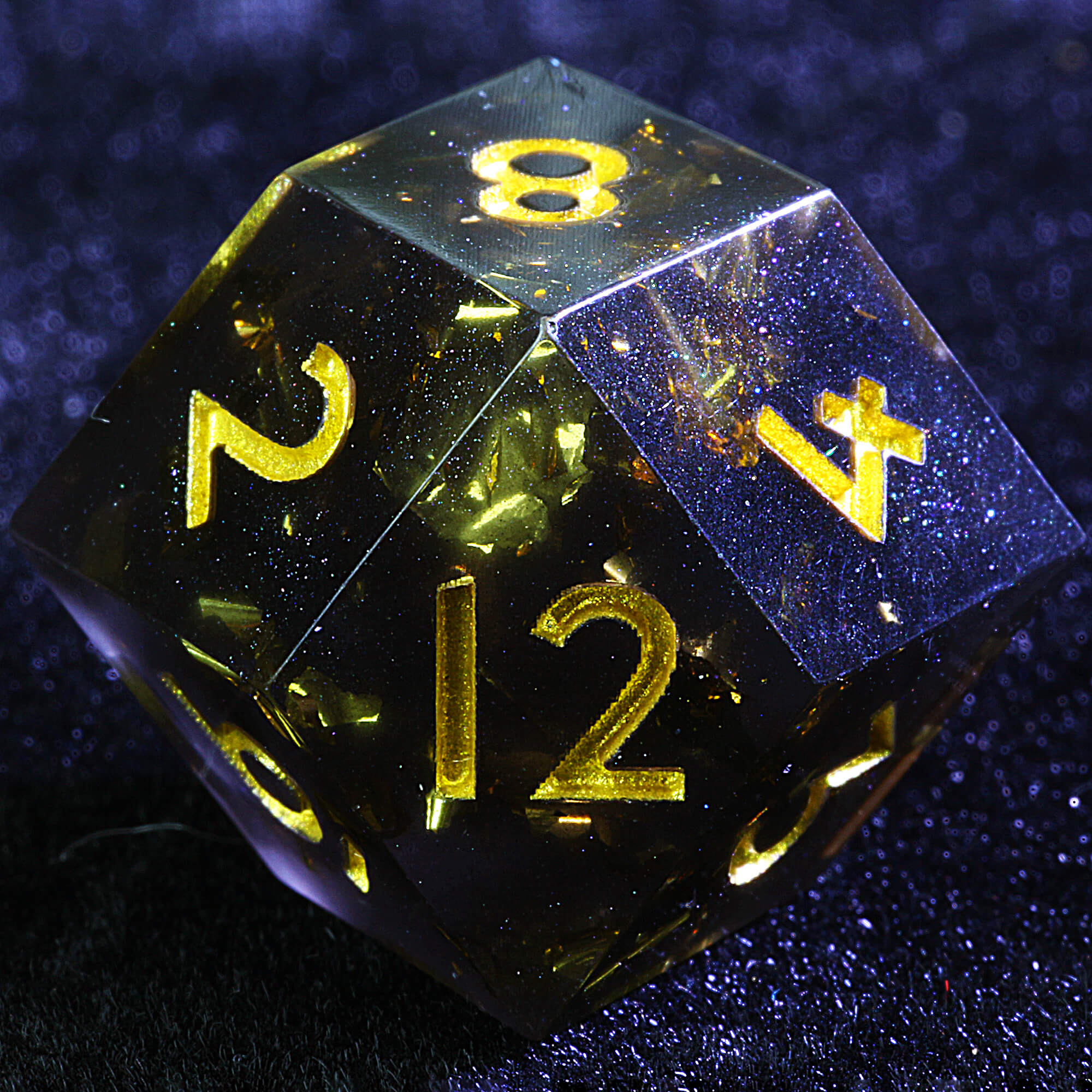 Polyhedral Resin Rhombus D12 Daggerheart Dice Set Solar Flare