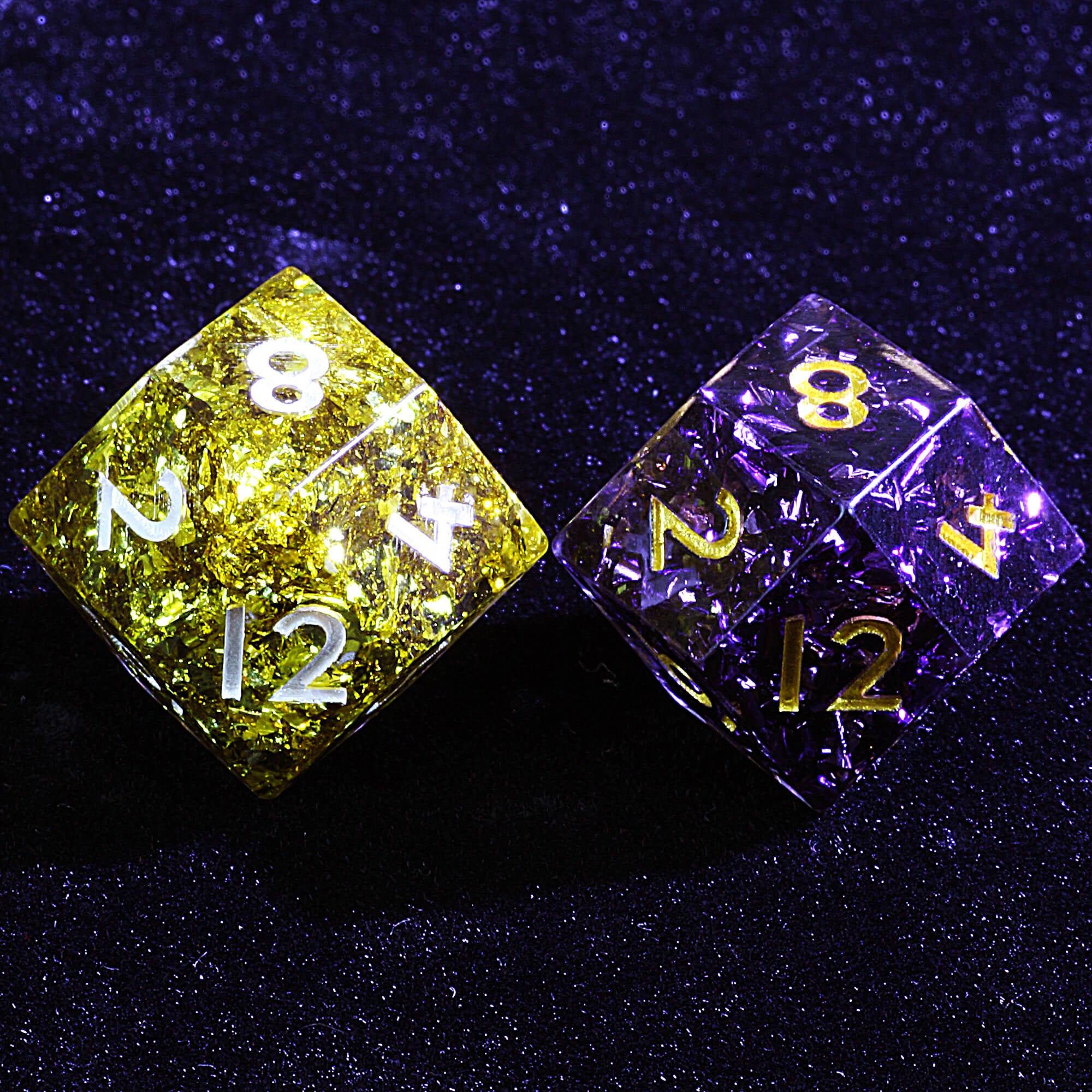 Polyhedral Resin Rhombus D12 Dice Set Daggerheart Divine Mystery