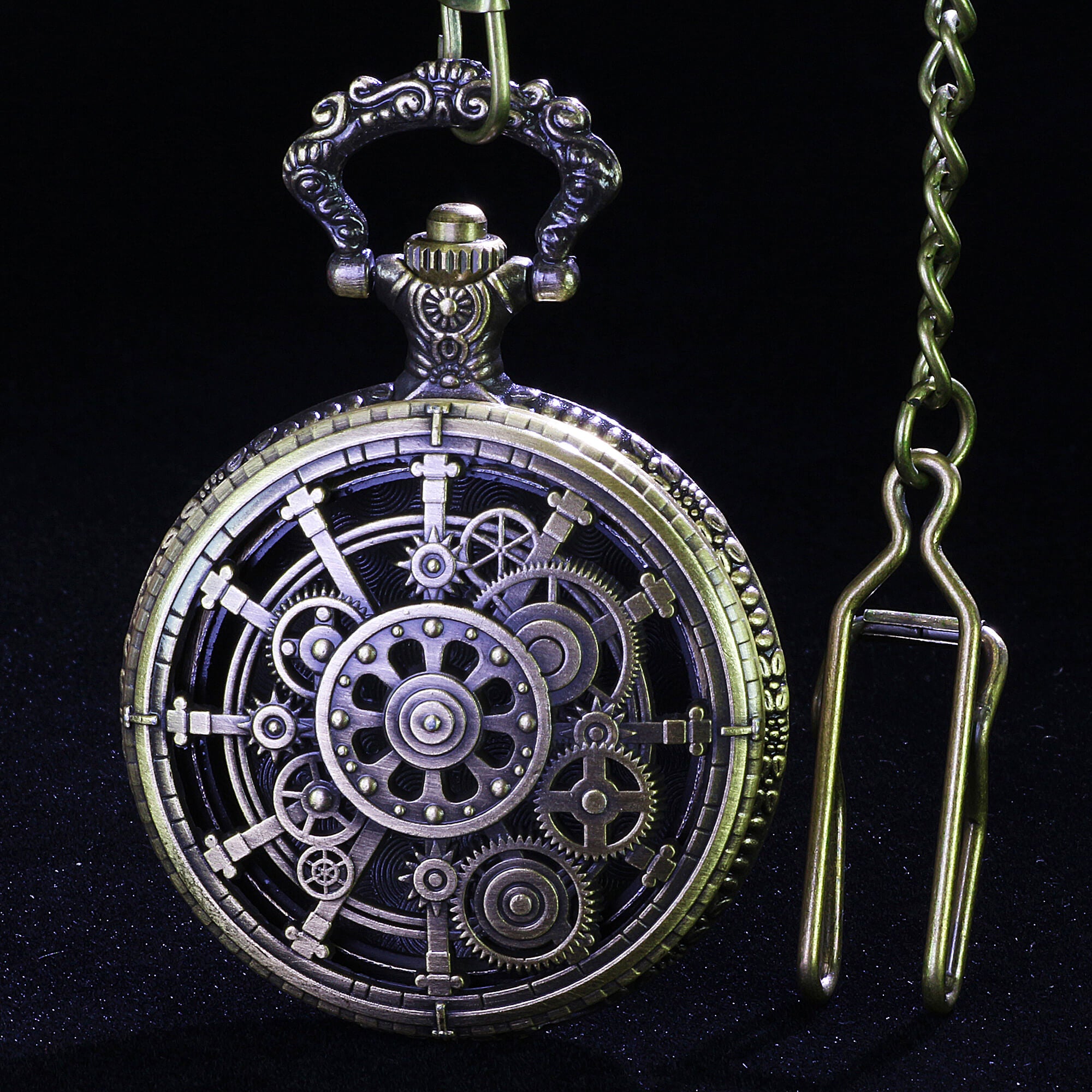 Punk Gear Mini Polyhedral Metal Dice Sets D&D with Pocket Watch Shell Case - Dice of Dragons